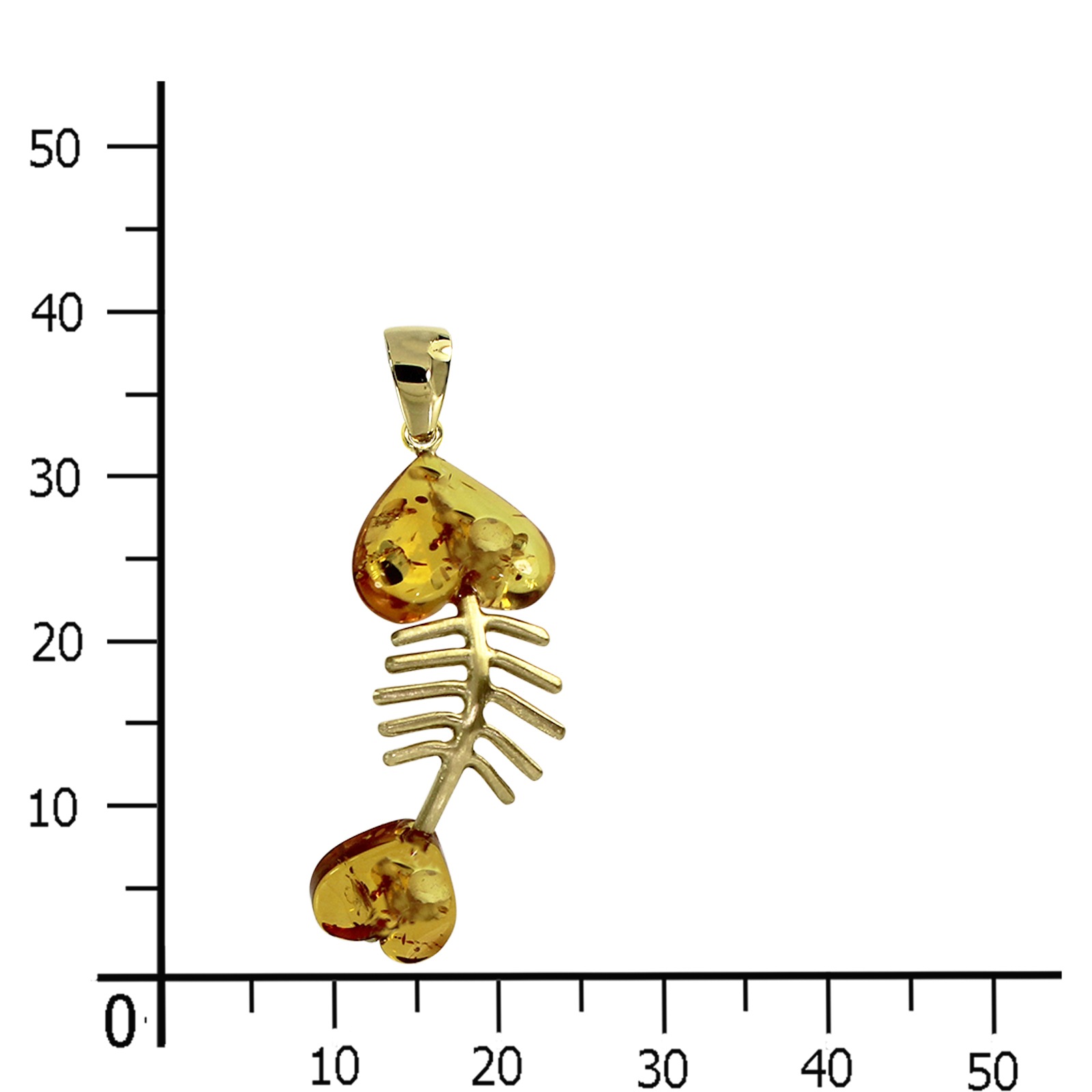 OSTSEE-SCHMUCK Kettenanhänger »- Fisch 35 mm - Gold 333/000 - Bernstein« ()