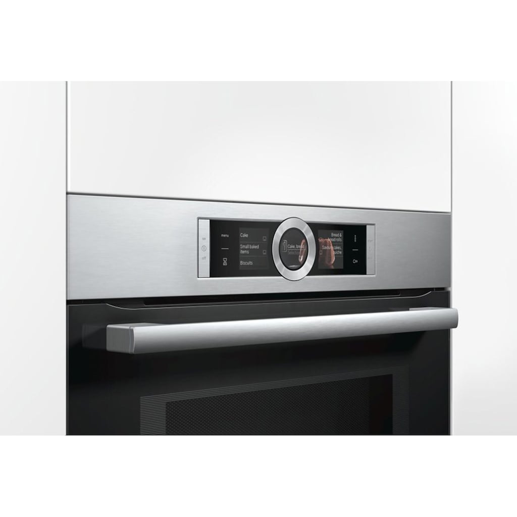 BOSCH Backofen mit Mikrowelle »HMG6764S1«, Serie 8, mit Vollauszug, Pyrolyse-Selbstreinigung, mit 4D Heißluft