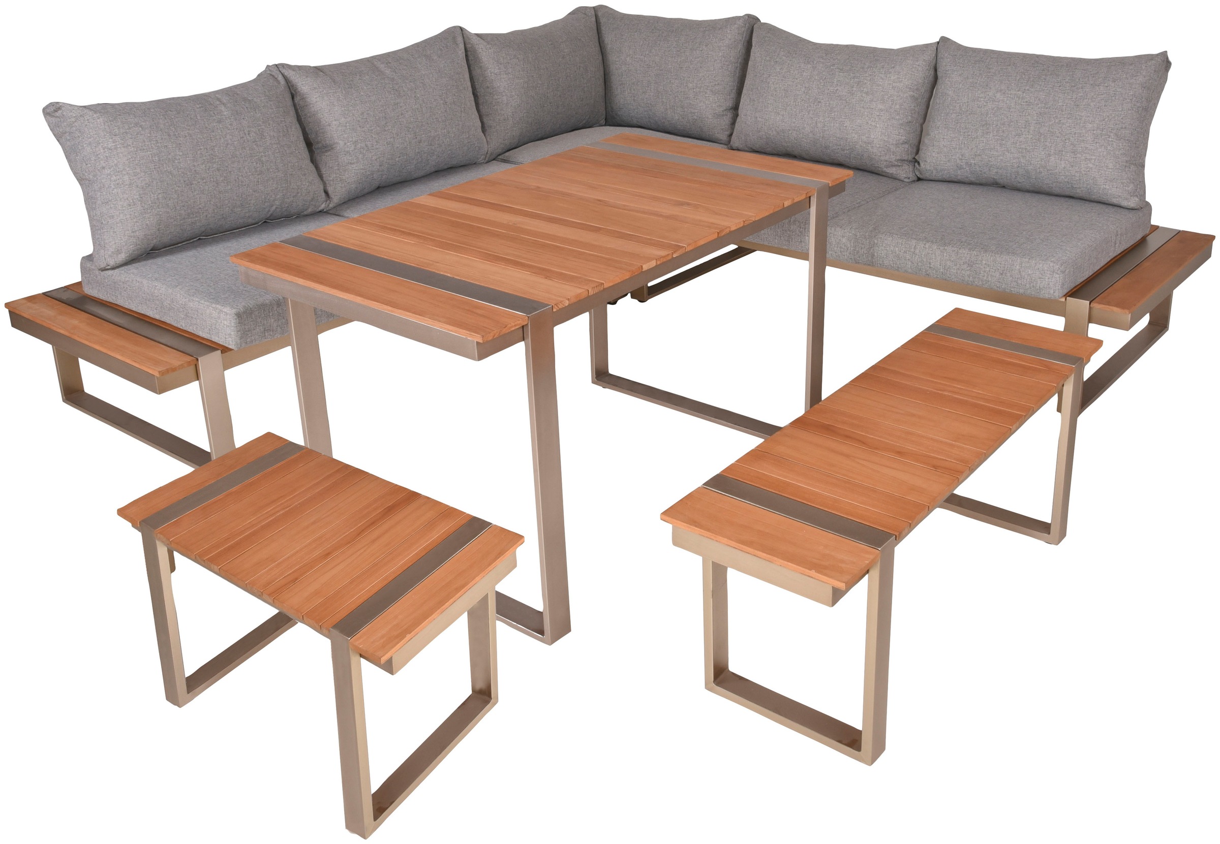 Garden Pleasure Garten-Essgruppe »AUREA«, (8 tlg.), mit bequemer Polsterung