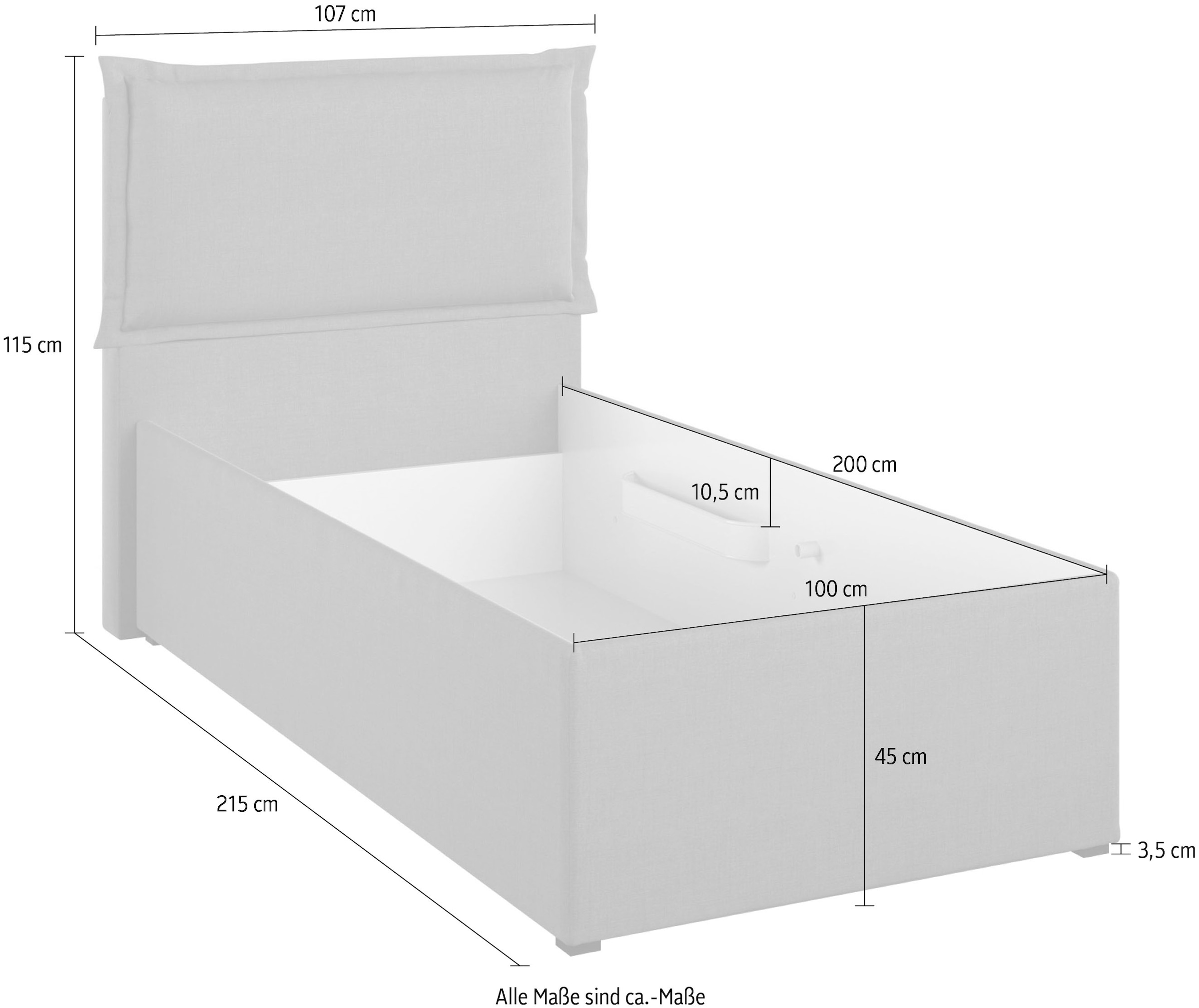 Maintal Polsterbett »Lyara« wahlweise ohne Matratze oder mit 3 Matratzenarten zur Auswahl