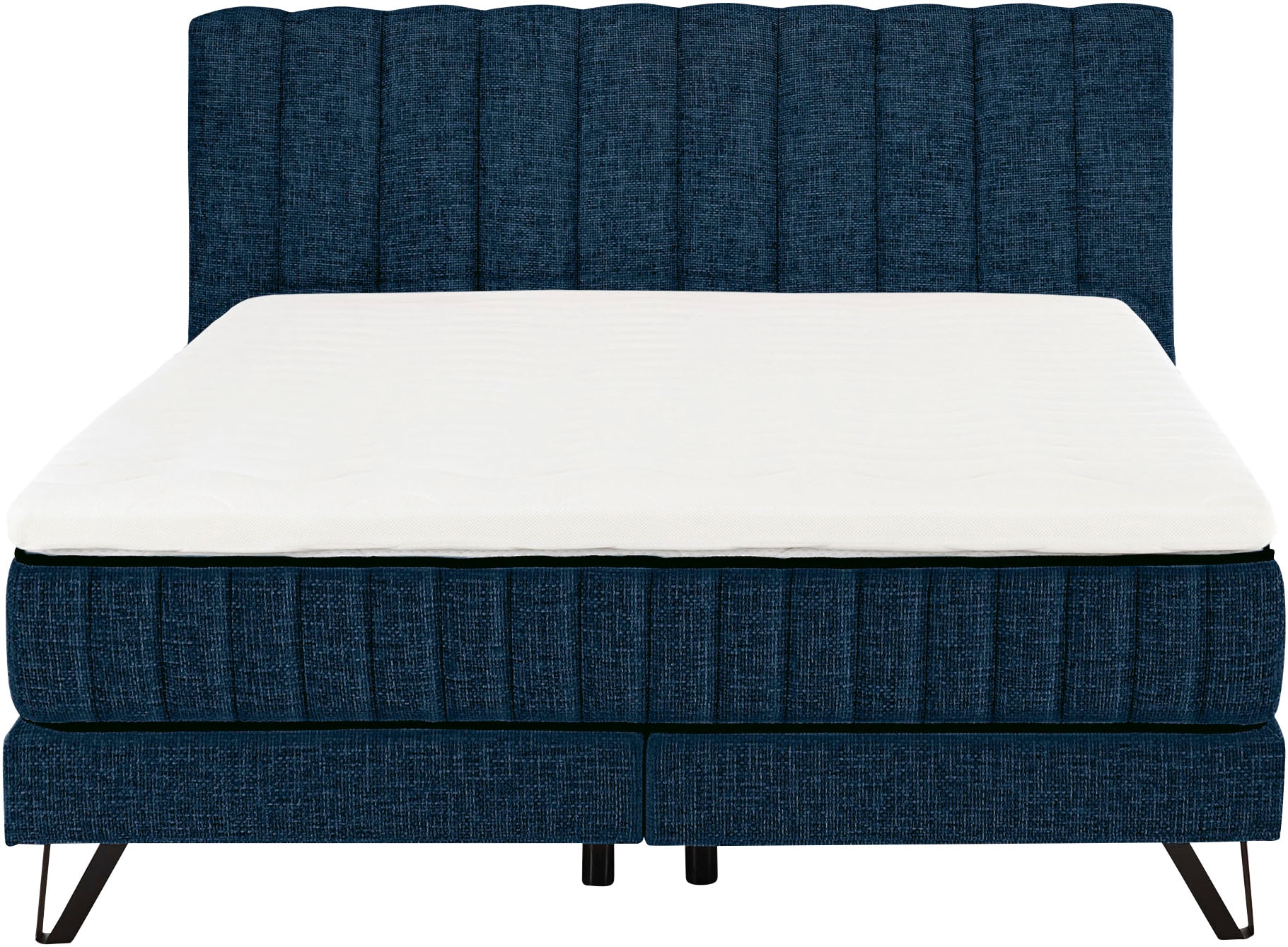set one by Musterring Boxspringbett »Baldwin«, Liegefläche 180 x 200 cm, Duo-Matratze, Kopfteil mit Steifensteppung