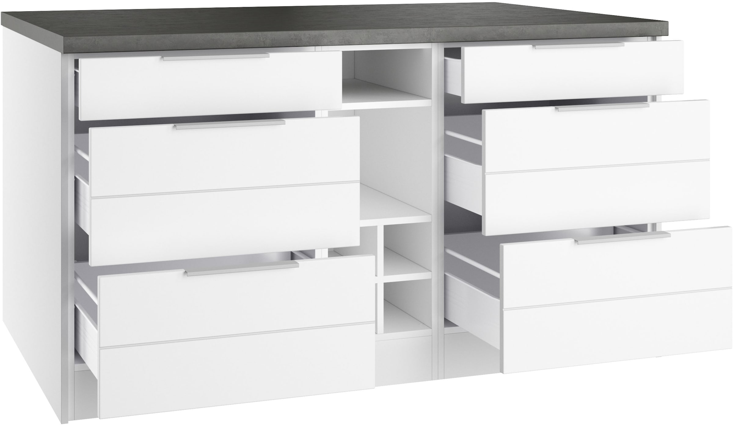KOCHSTATION Kücheninsel »KS-Luhe, Breite 153 cm, mit Flaschenregal«, MDF-Fronten, Arbeitsplatte 38mm stark