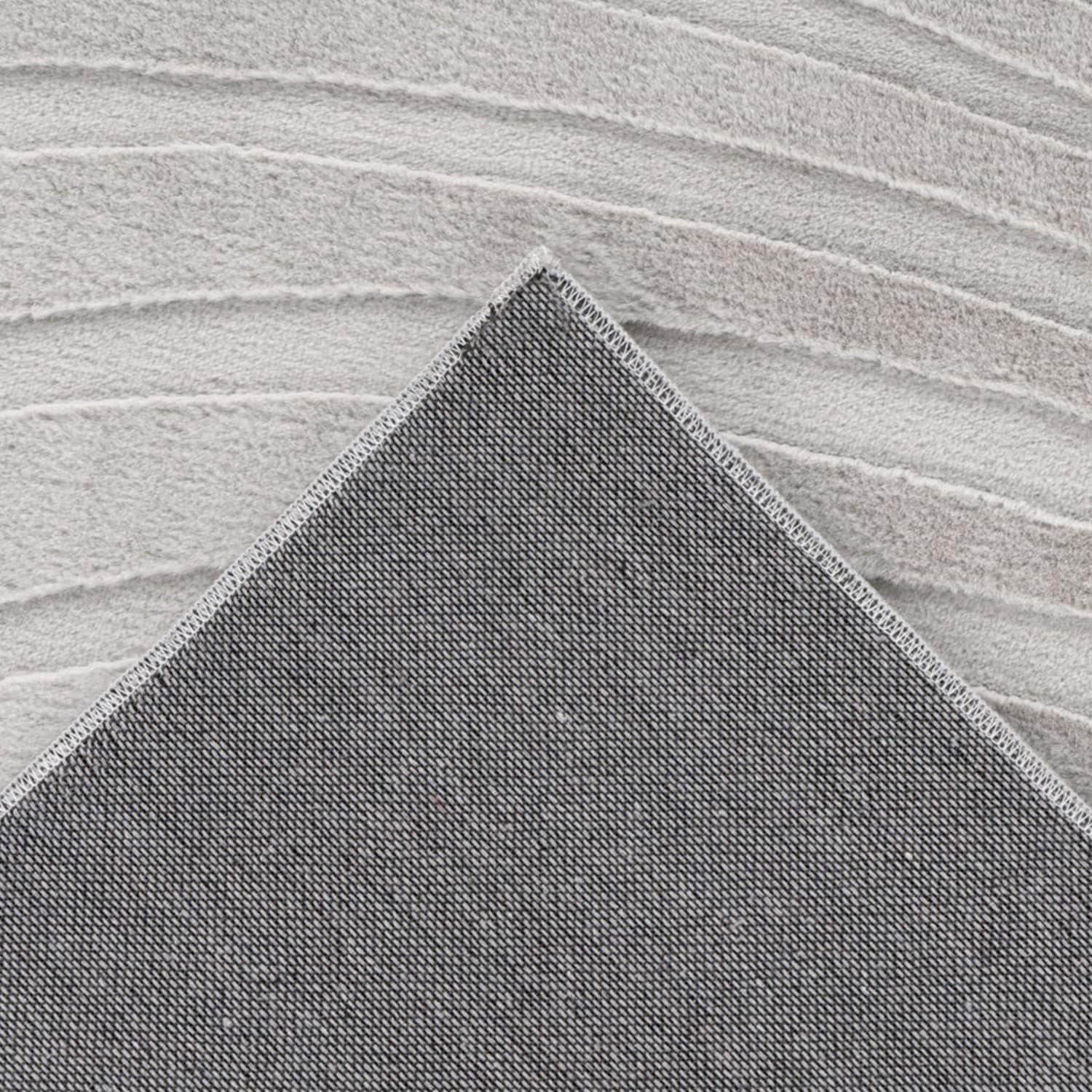 Carpet City Teppich »WAVES 503« rechteckig 12 mm Höhe Kurzflor, Hochtief-Muster/ 3D-Effekt, Uni, Wohnzimmer, Schlafzimmer