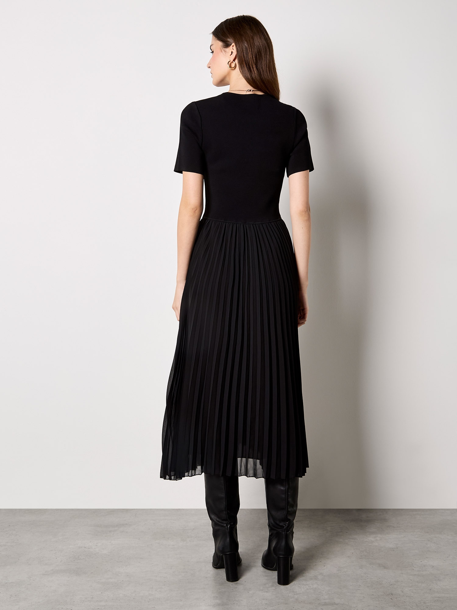Apricot 2-in-1-Kleid »Kleid im Materialmix« mit Strickoberteil und Plisseerock