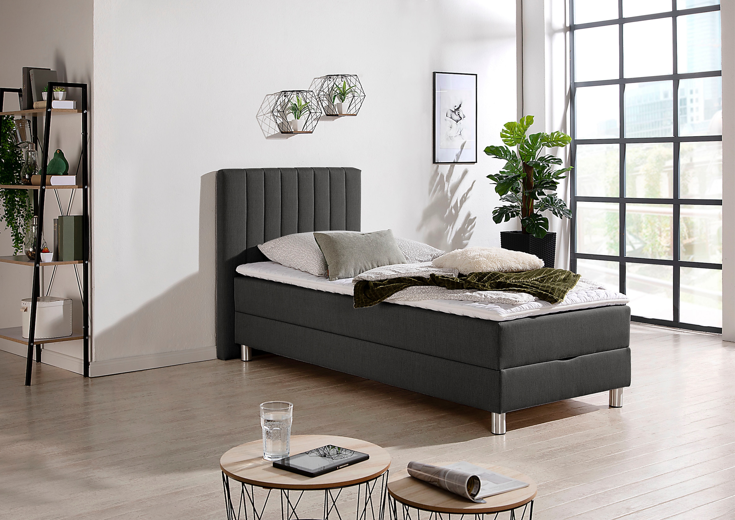 Maintal Boxbett mit Bettkasten und Kaltschaum-Topper