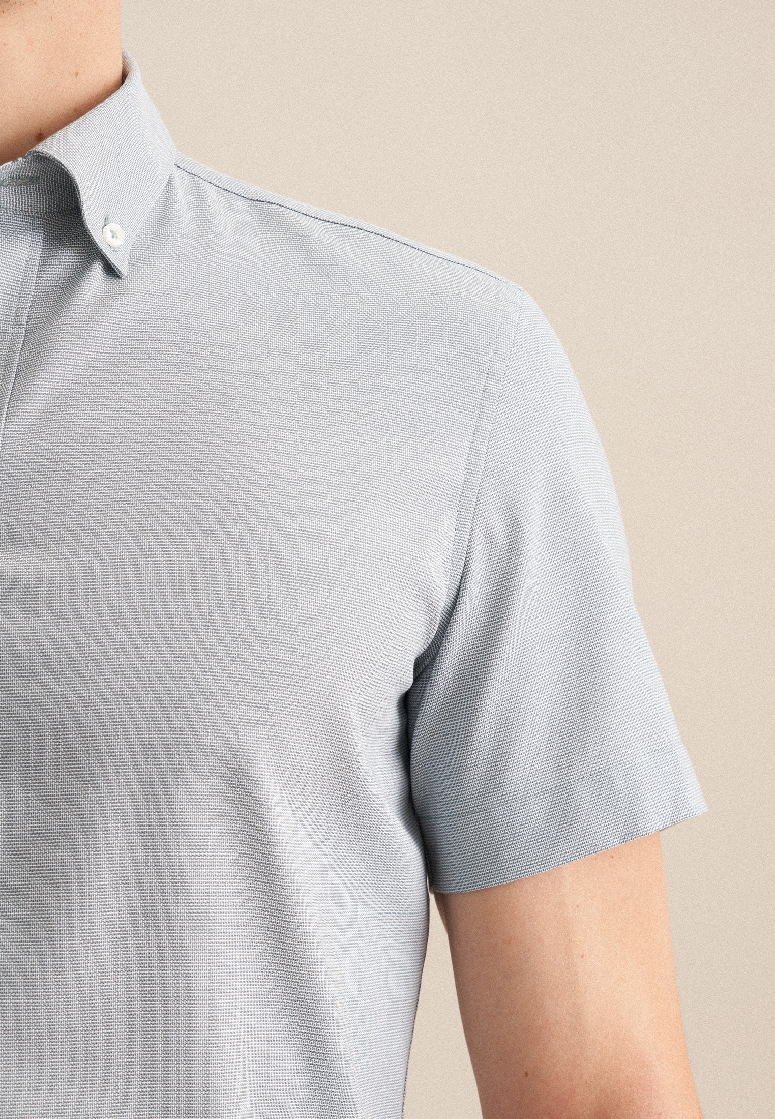 seidensticker Businesshemd »Shaped«, Shaped Kurzarm Button-Down-Kragen Struktur