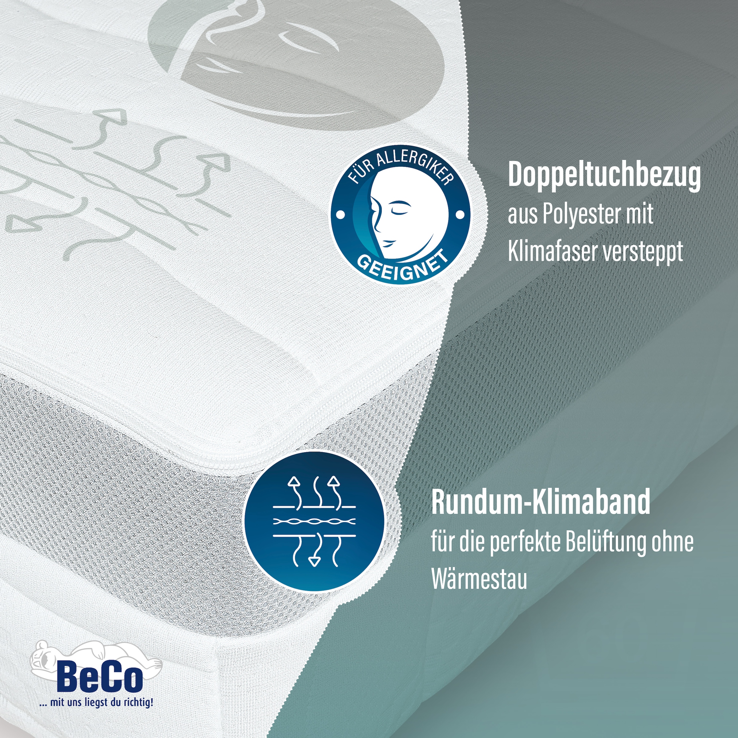 Beco Hybridschaum-Matratze »Feel Like Latex ONE KS« 21 cm hoch 1 Stk. tlg. Ergonomischer Hybridschaum mit komfortabler Feel Like Latex Auflage