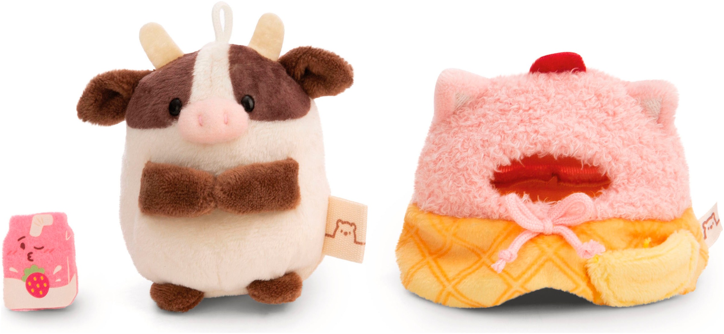Nici Kuscheltier »mymochi, Set Kuh Moona 8 cm mit Milch-Shake und Softeiskostüm«