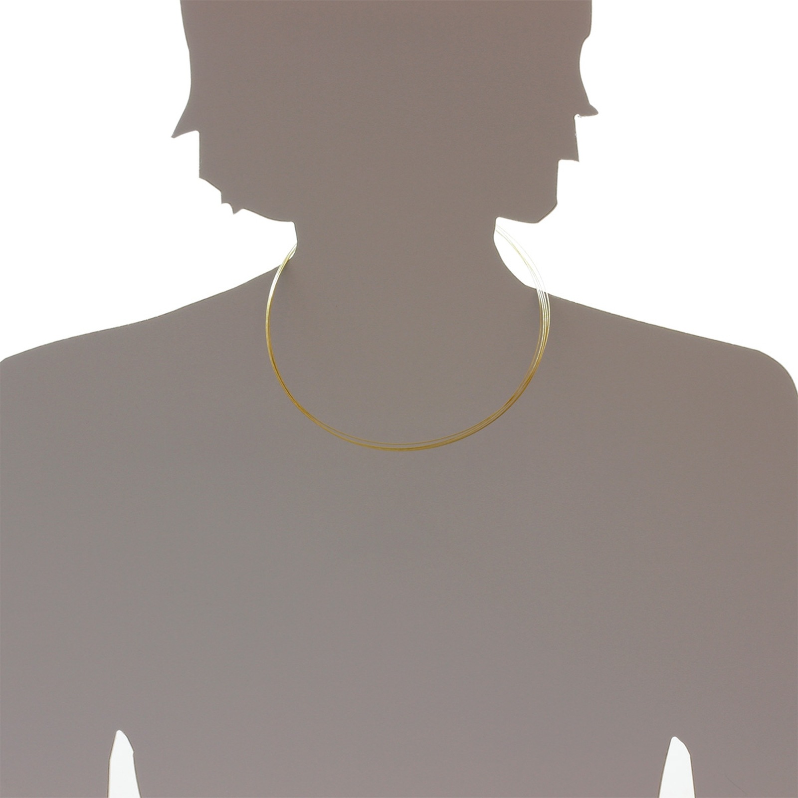 OSTSEE-SCHMUCK Halsreif »- Nyloncollier 5-reihig -goldfarben- - Edelstahl - Verschluß aus Gold 333/000«