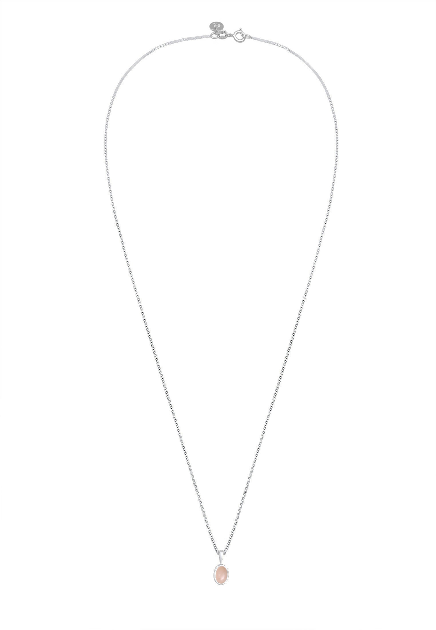 Elli Premium Silberkette »Halskette Basic Rosa Quarz Edelstein 925 Sterling Silber«