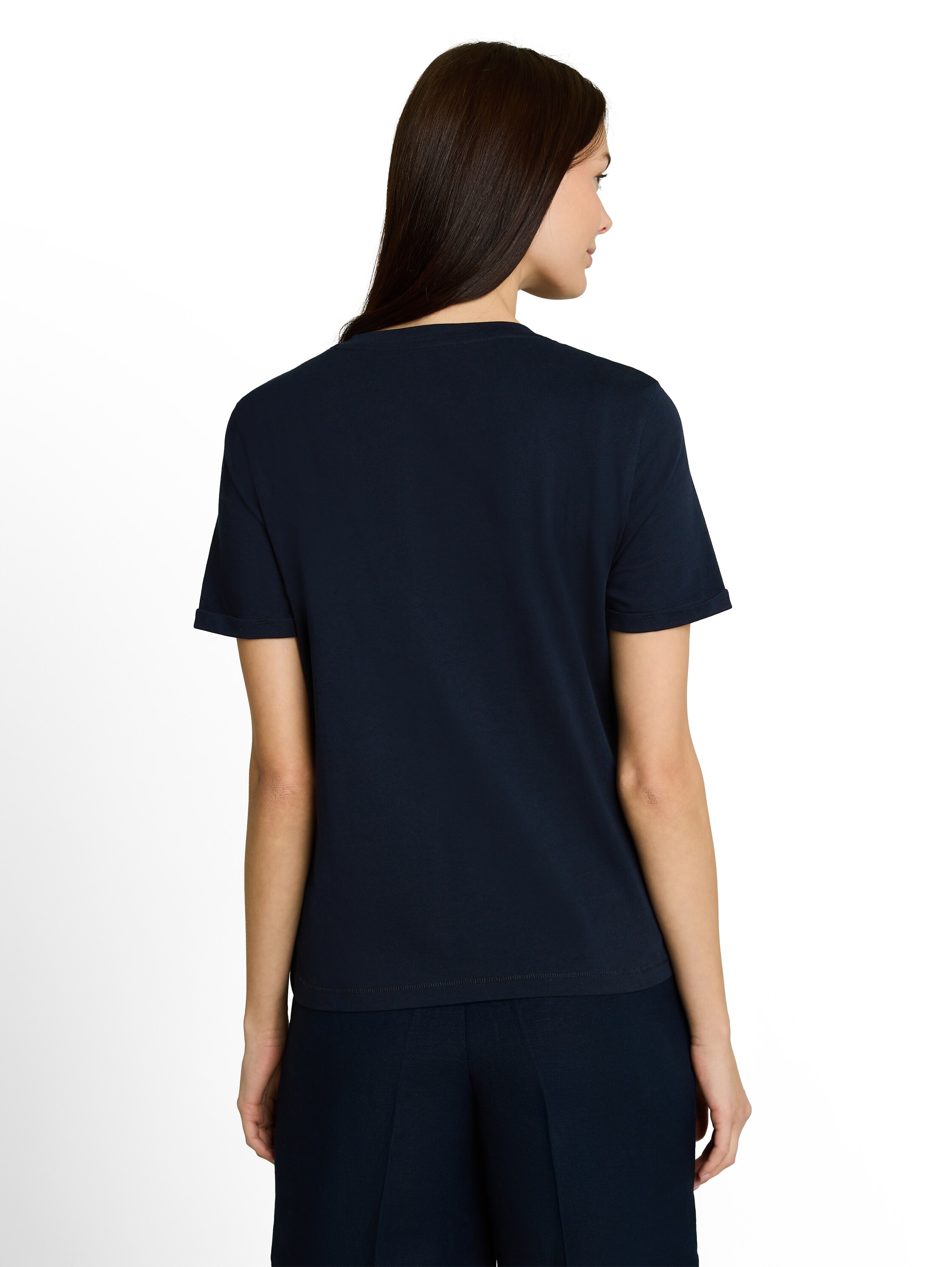TOM TAILOR Kurzarmshirt Sommershirt mit kleinem Statement-Print