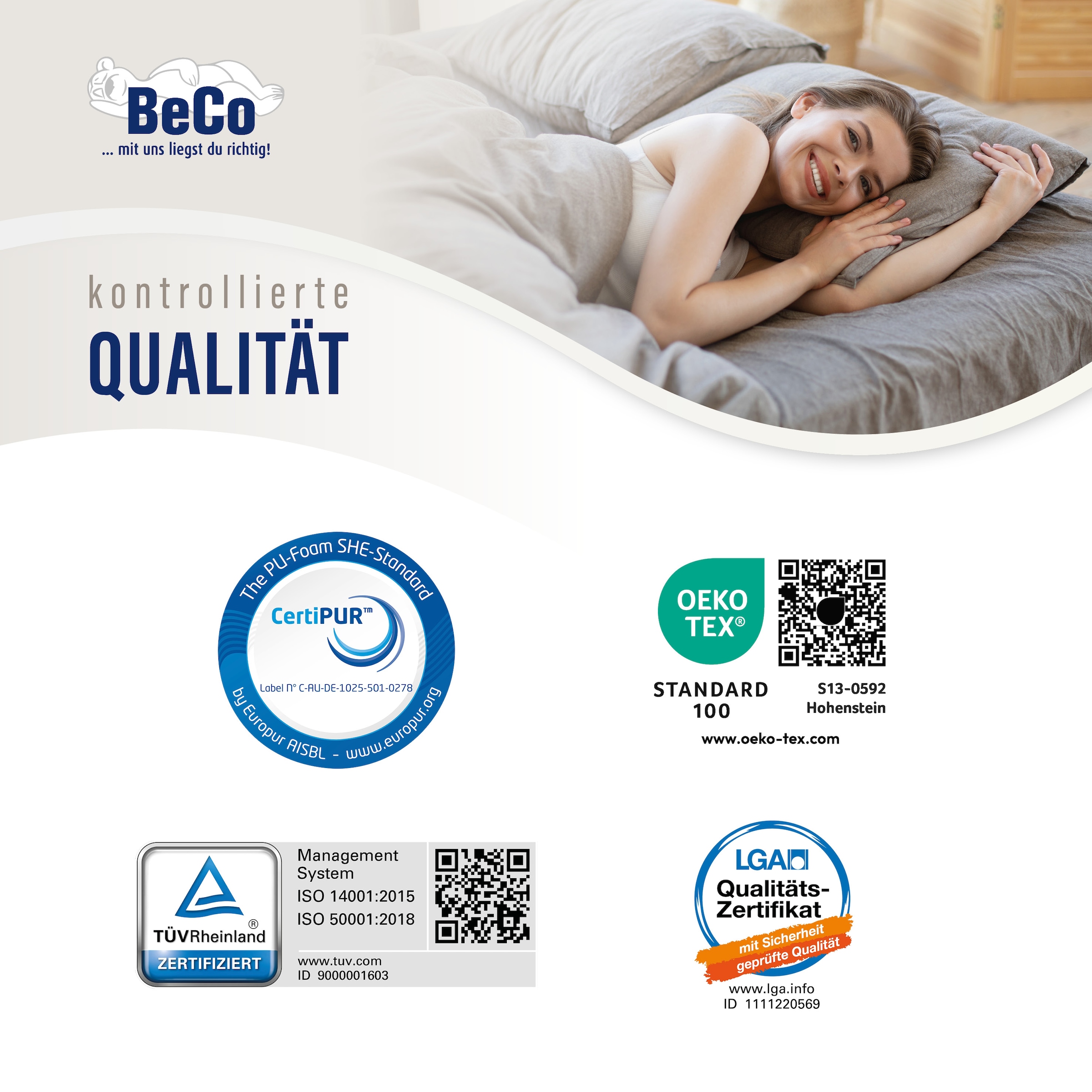 Beco Taschenfederkernmatratze »Matratze,7 Zonen, Federkernmatratze, zwei Liegeseiten« Maxima Plus, 90x200 cm in H3 von Stiftung Warentest "GUT (1,8)"