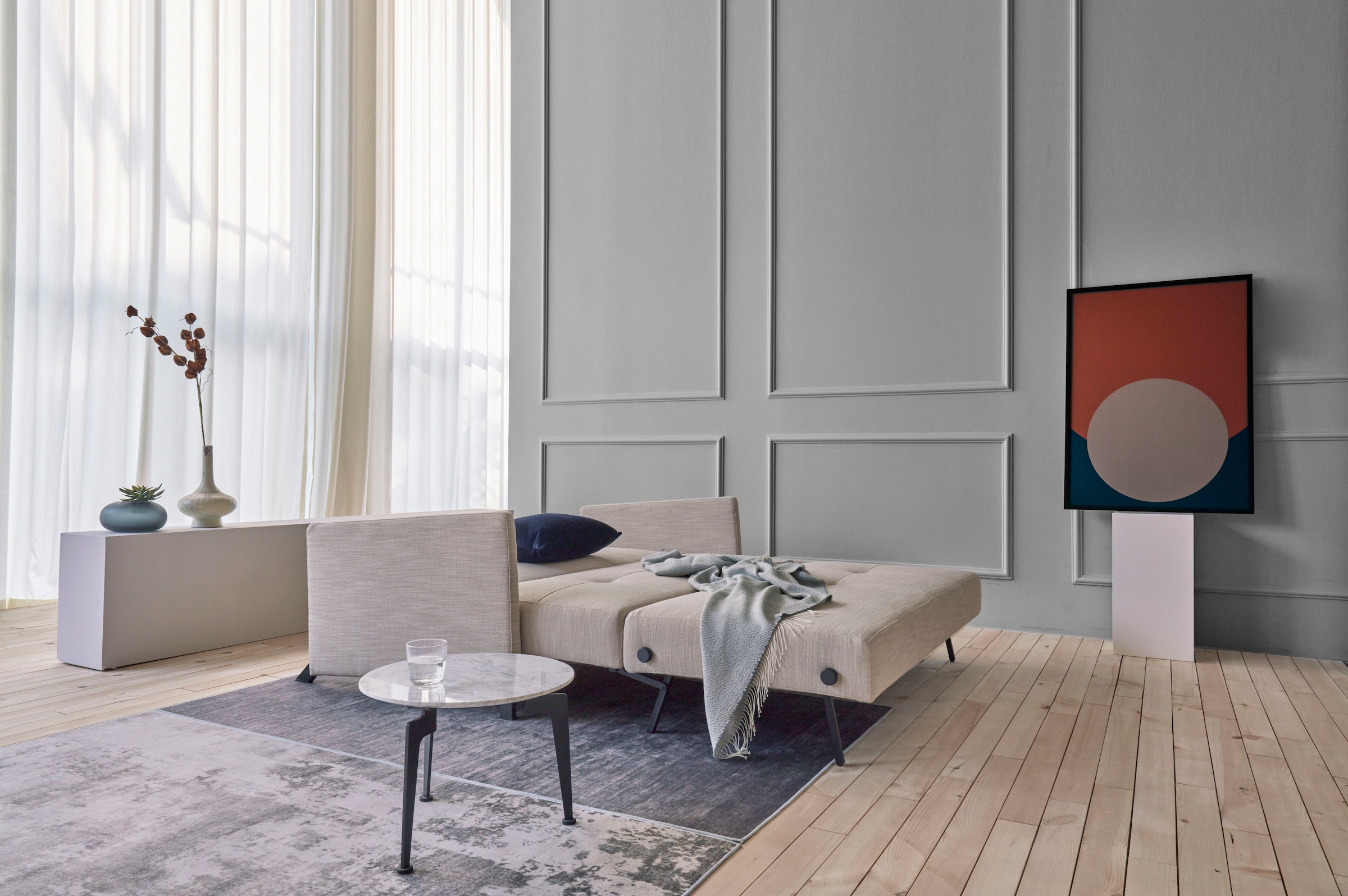 INNOVATION LIVING ™ Schlafsofa »Cubed Klappsofa, hochwertige Schlaffunktion, Design und extra Komfort«, Frontauszug, sehr platzsparend, abgewinkelt Sitzen, waagerecht liegen