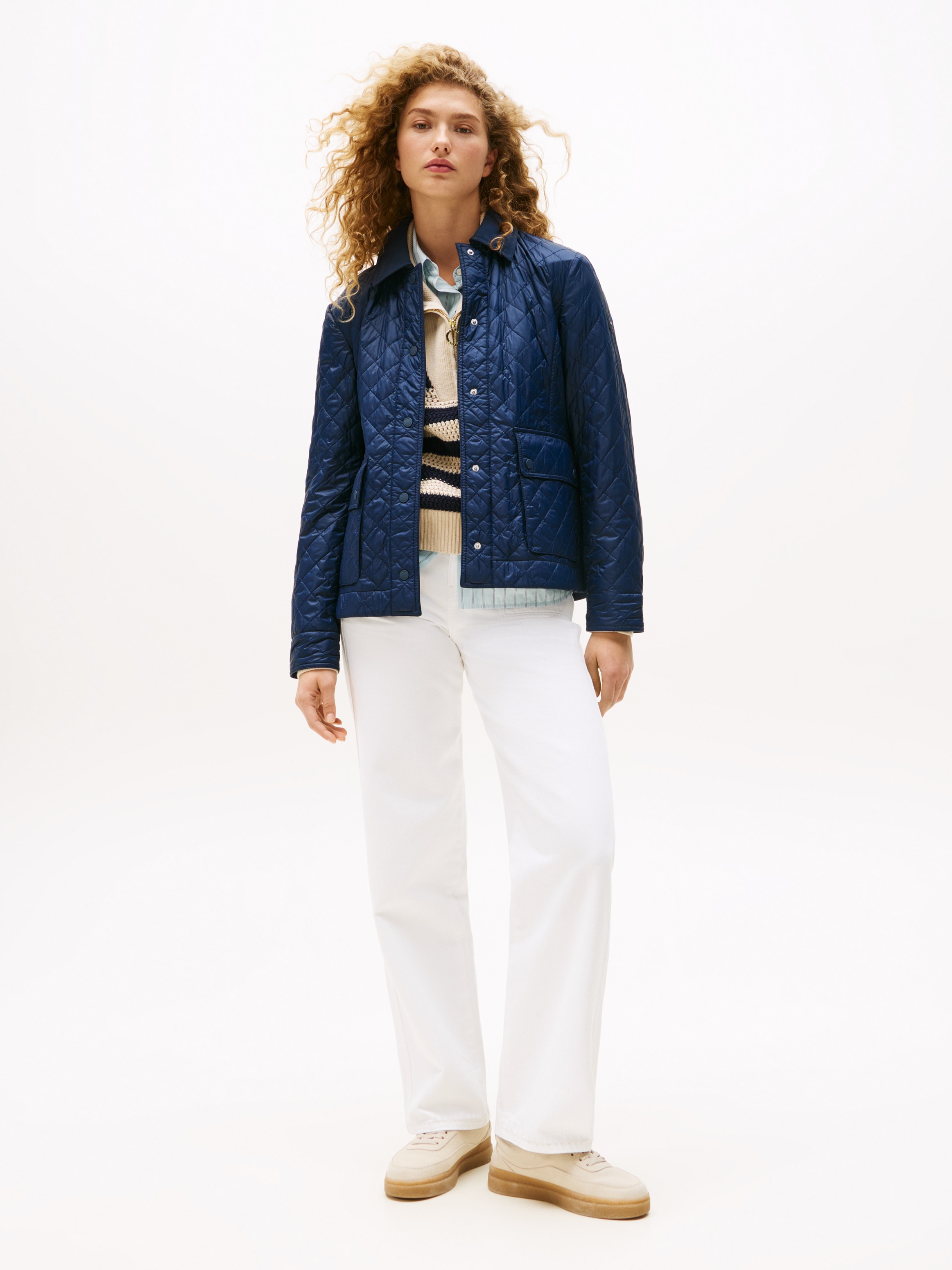 Tommy Hilfiger Steppjacke »PADDED NYLON SLIM QUILTED JACKET«, ohne Kapuze