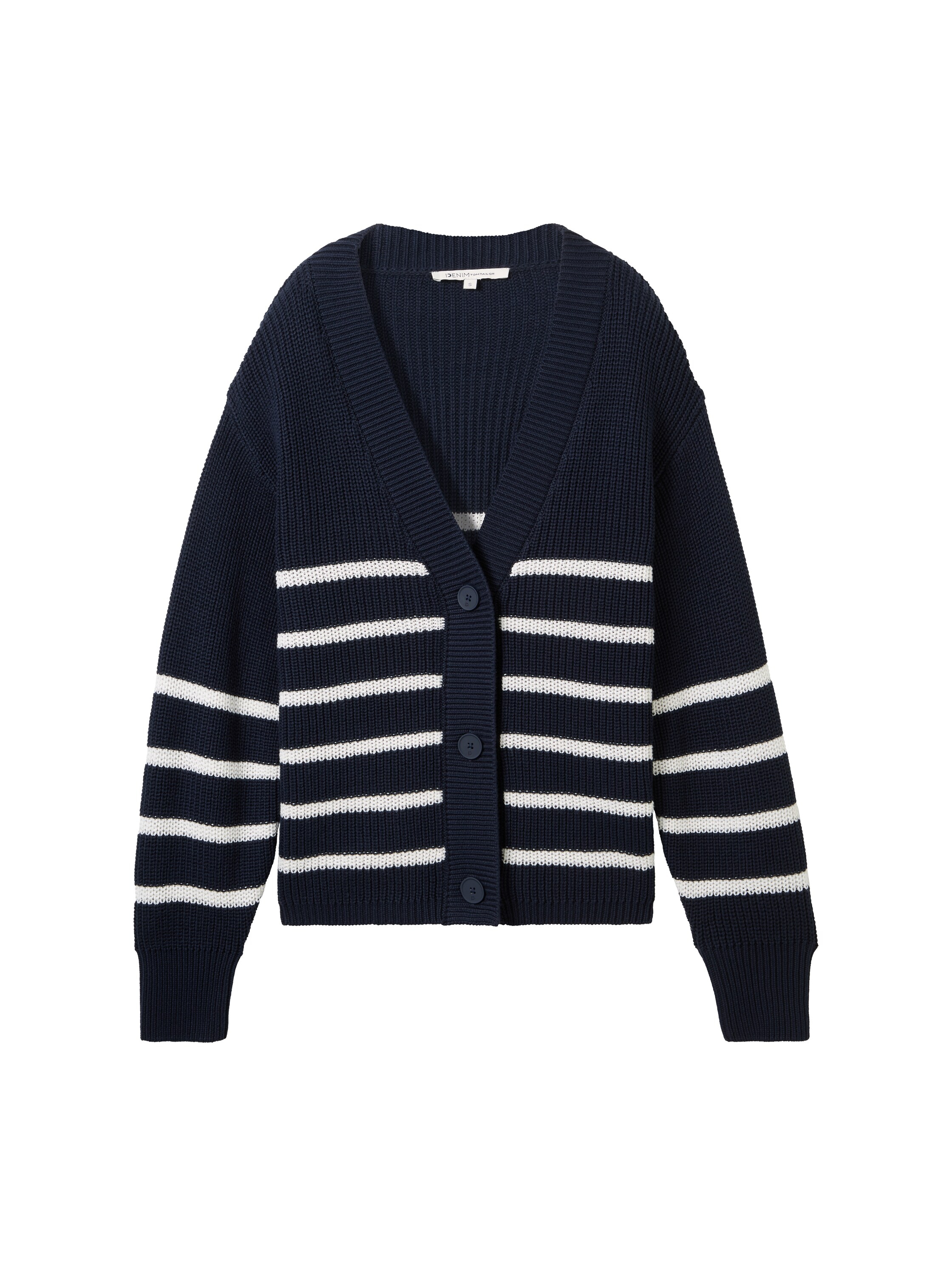 TOM TAILOR Denim Cardigan, mit Strickstruktur und Knopfleiste