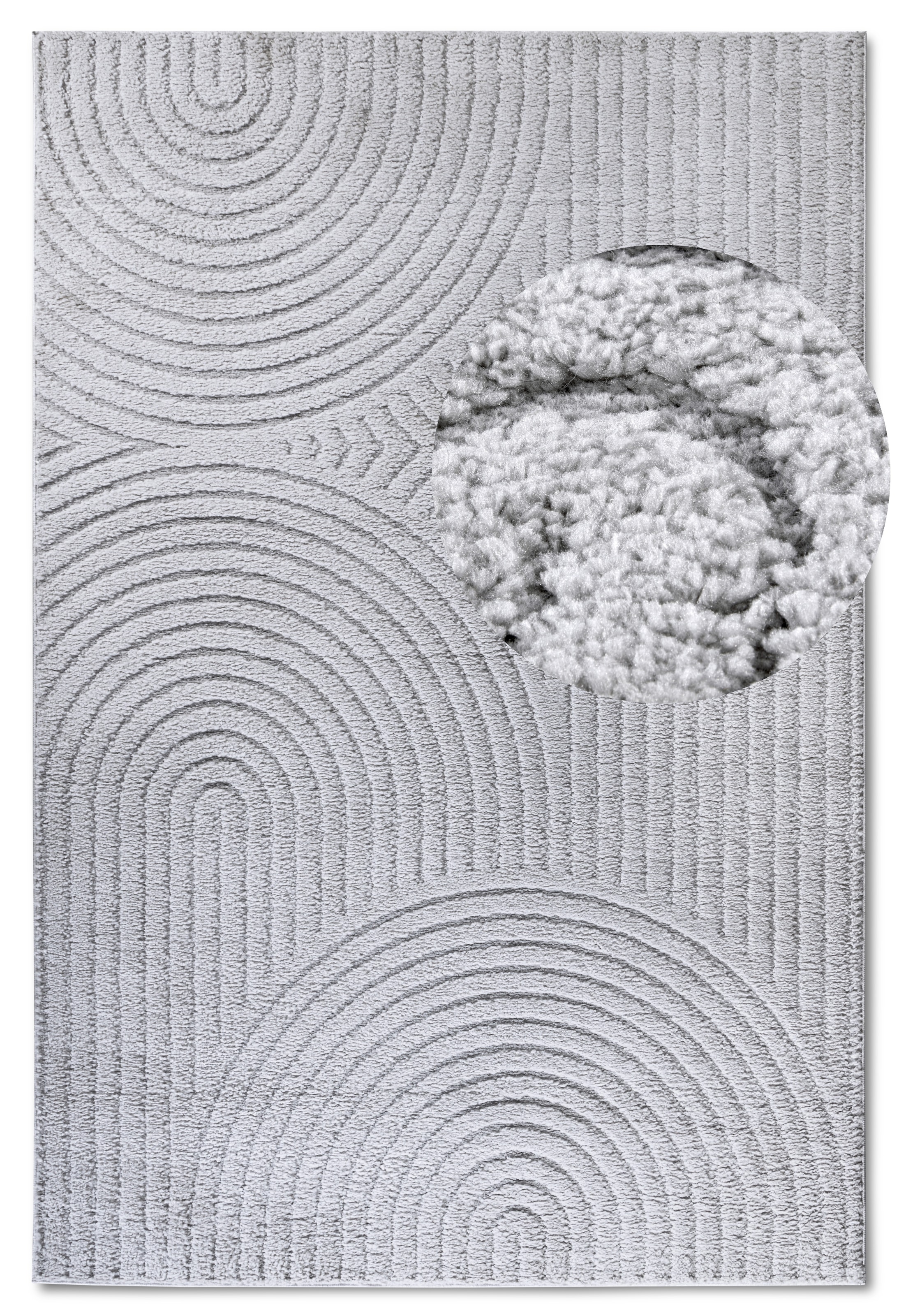 ELLE DECORATION Designteppich »Cosy Panglao, auch als Rundteppich erhältlich«, rechteckig, 14 mm Höhe, uni Kurzflor, Hoch Tief Struktur, modern, Skandi, Boho, Wohnzimmer