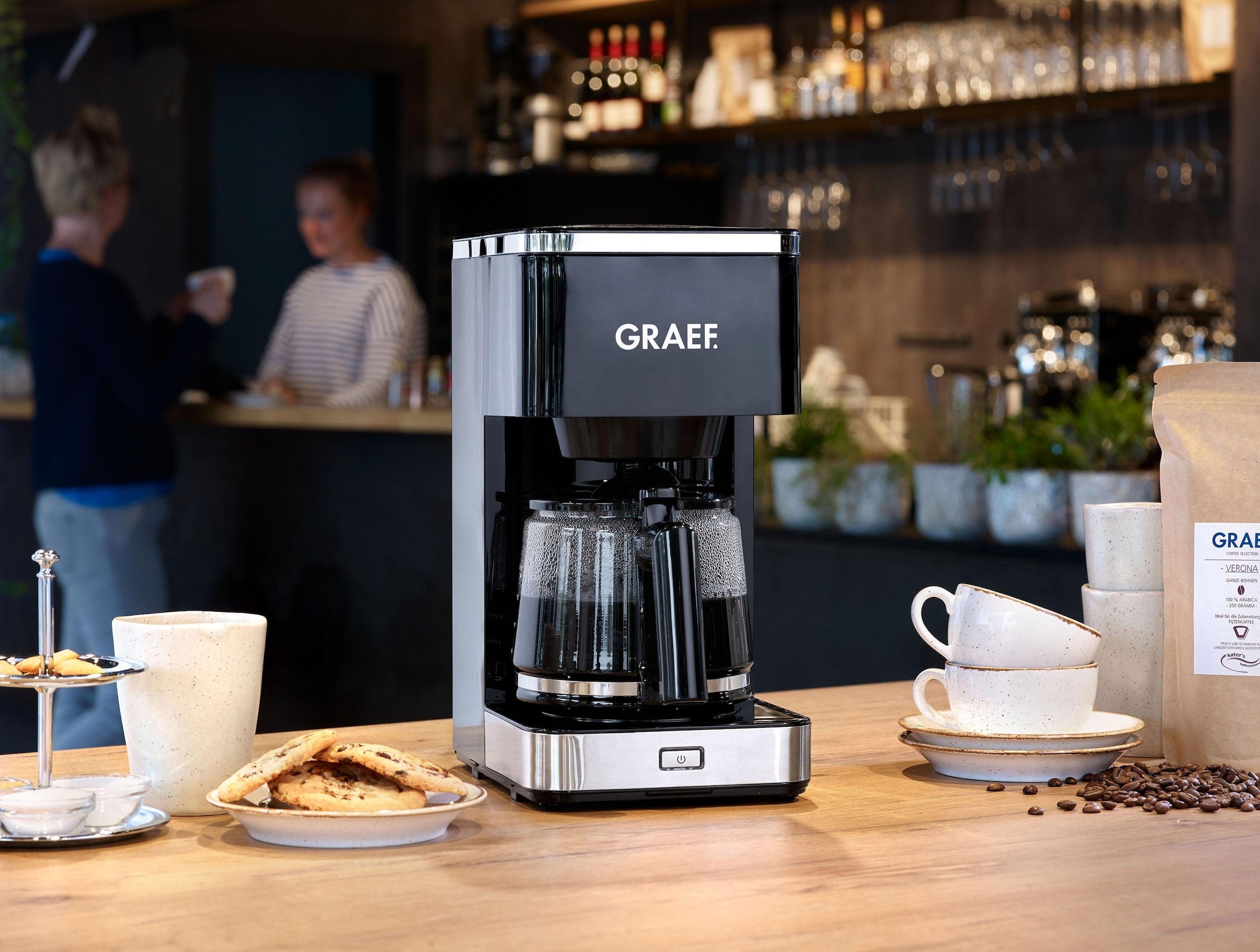 Graef Filterkaffeemaschine »FK 402« 1,25 l Kaffeekanne Korbfilter 1x4 mit Glaskanne, schwarz