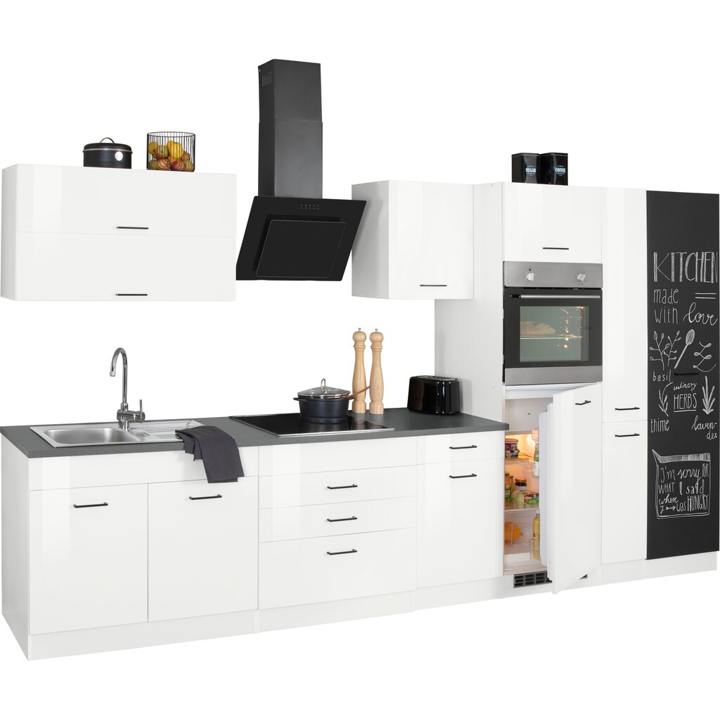 HELD MÖBEL Küchenzeile »Trier«, mit E-Geräten, Breite 370 cm