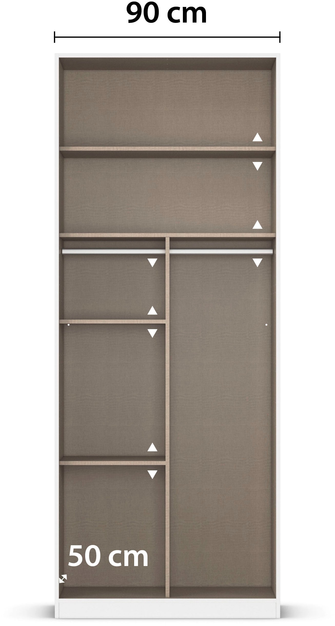rauch Drehtürenschrank »Kleiderschrank Schrank Garderobe TOPSELLER OTELI inkl. Inneneinteilung«, (erhältlich in Breiten 91-360 cm, ab Breite 136cm inkl. Innenschubladen), mit zusätzlichen Einlegeböden, optional mit Spiegel MADE IN GERMANY