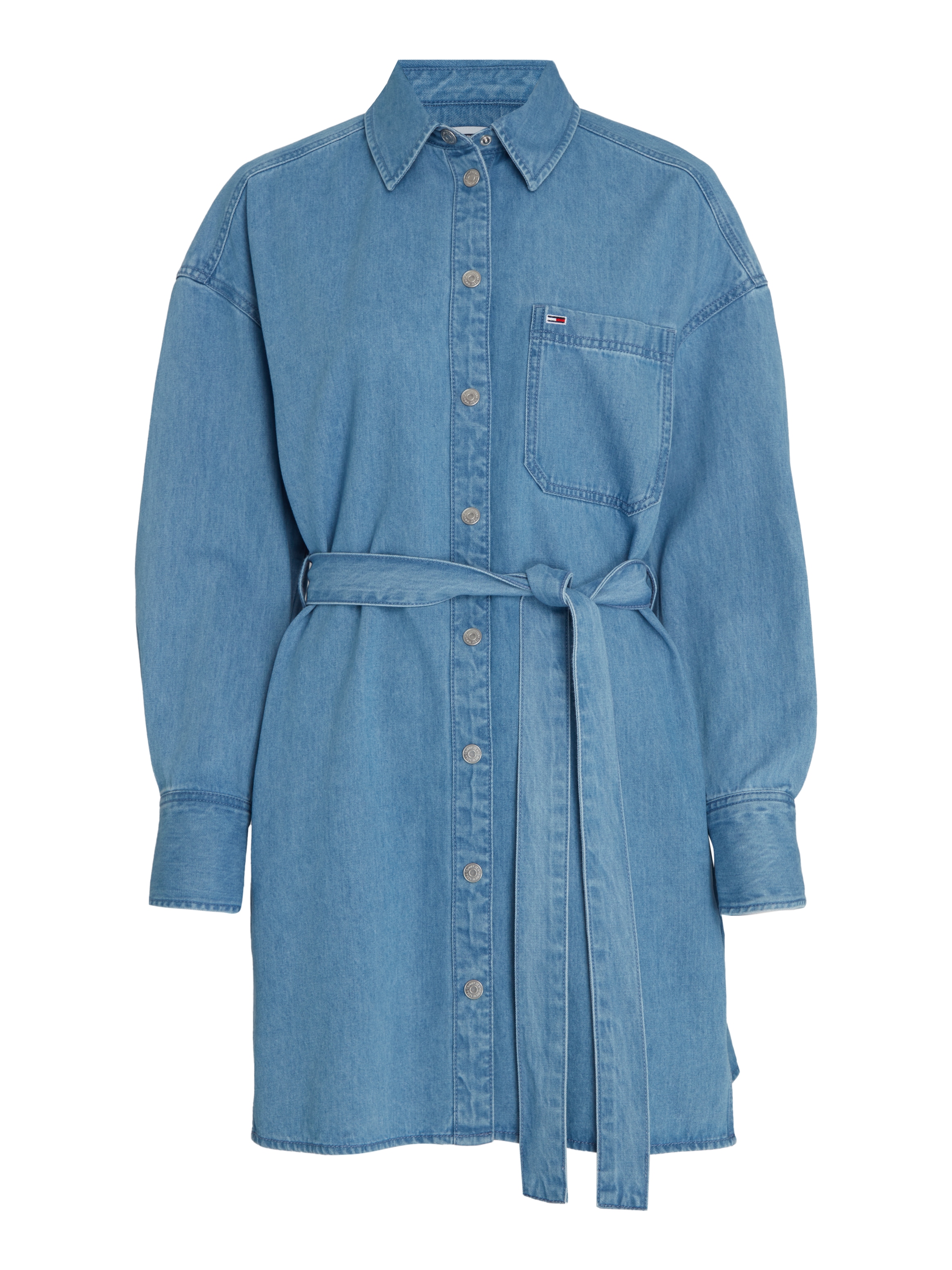 Tommy Jeans Curve Shirtkleid »TJW BELTED DENIM SHIRT DRESS EXT«