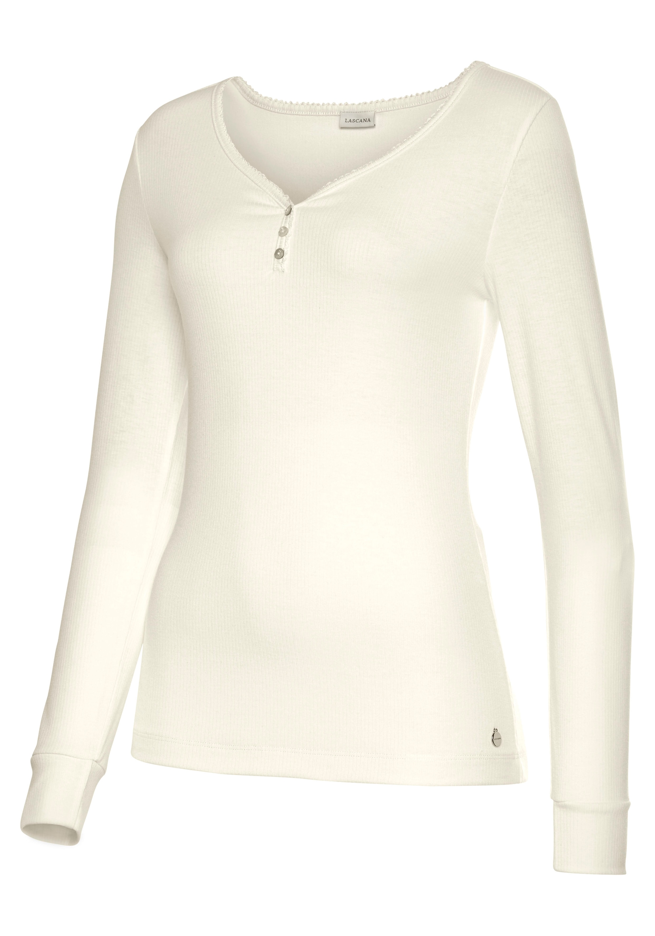 LASCANA Pyjamaoberteil aus Rippstrick