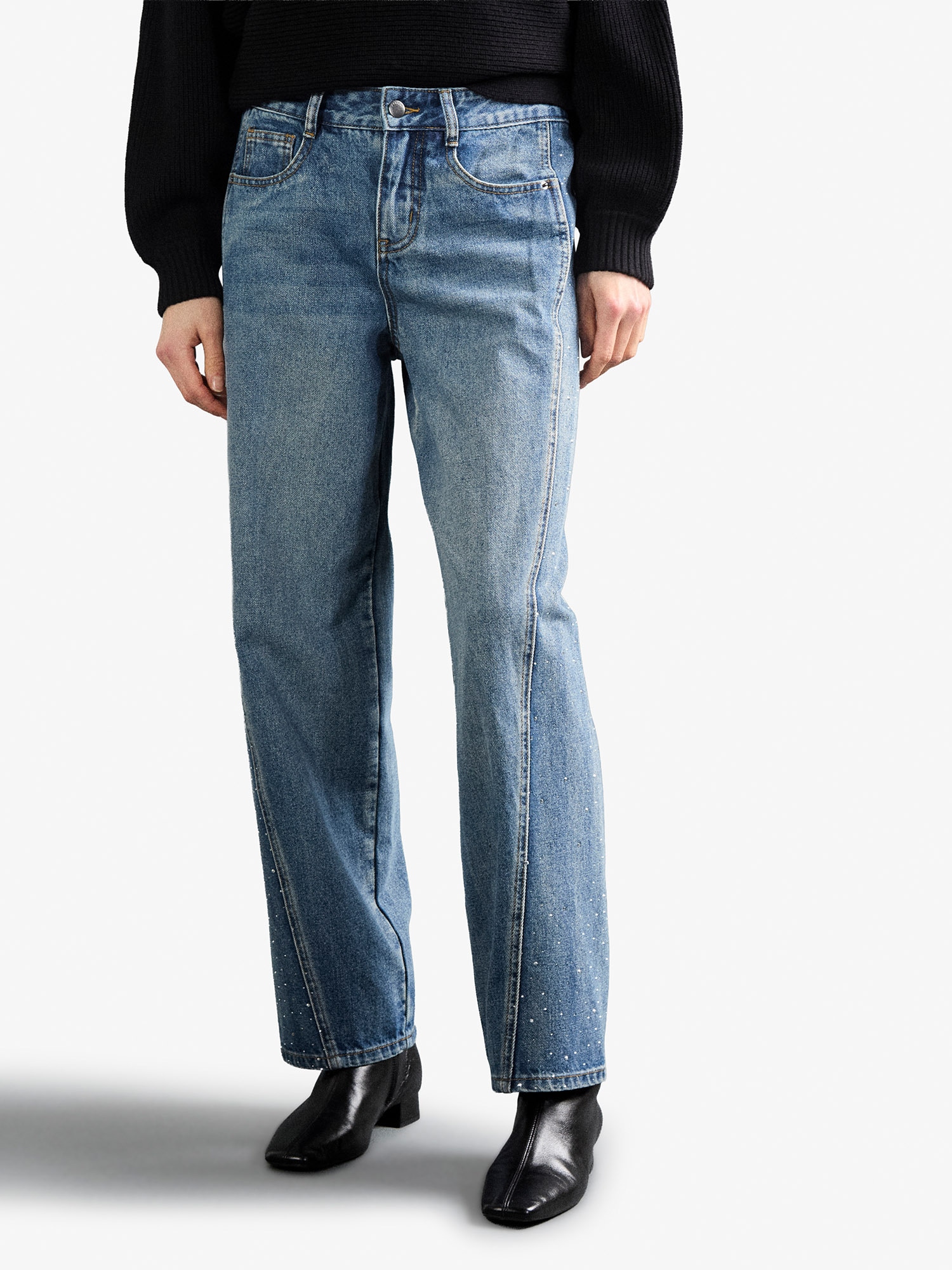 Apricot Weite Jeans »Ayla Jeans mit Strass-Einsätzen« im Barrel-Schnitt