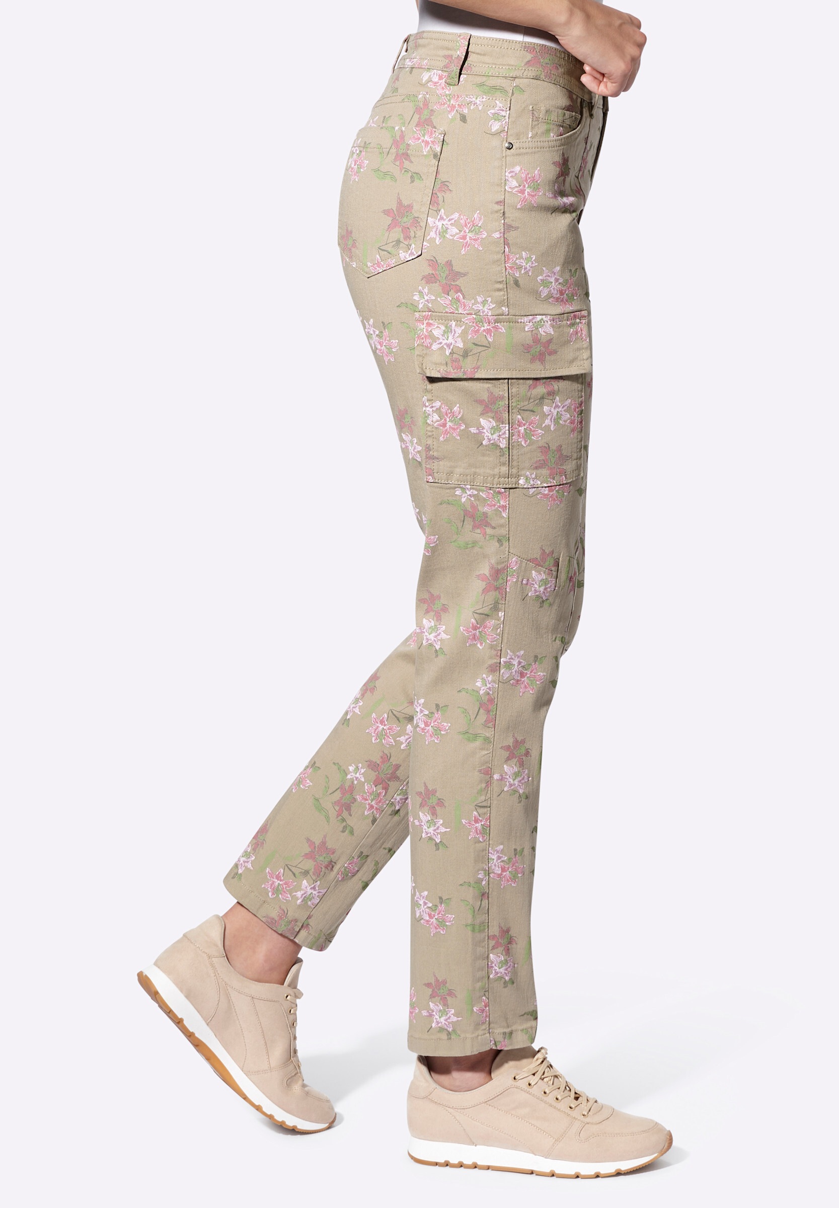 heine 5-Pocket-Jeans »Druck-Jeans Druckhose mit Floral-Print«