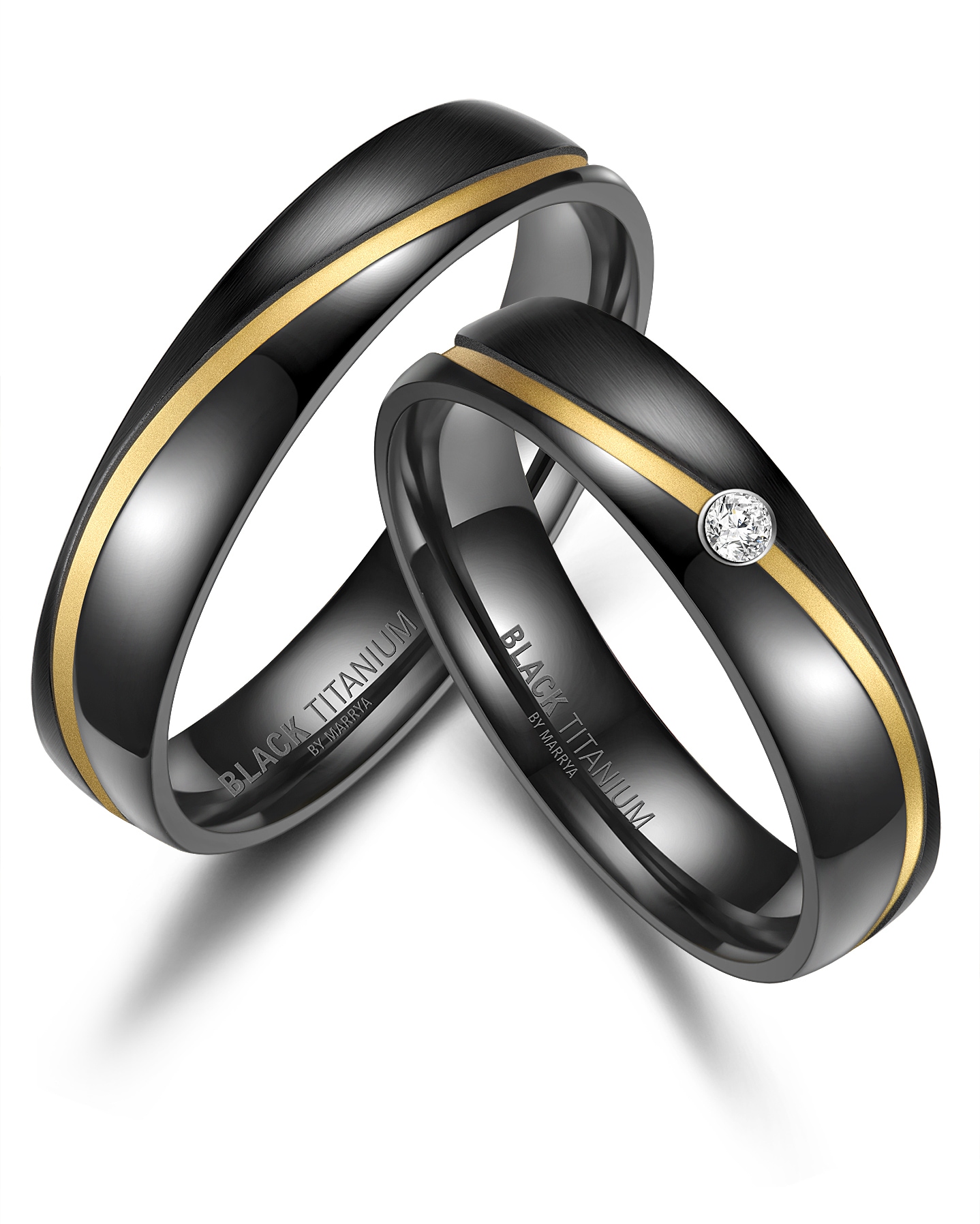 Perlenring »BLACK TITANIUM by MARRYA Black Titanium - Zirkonium Trauring Ehering...