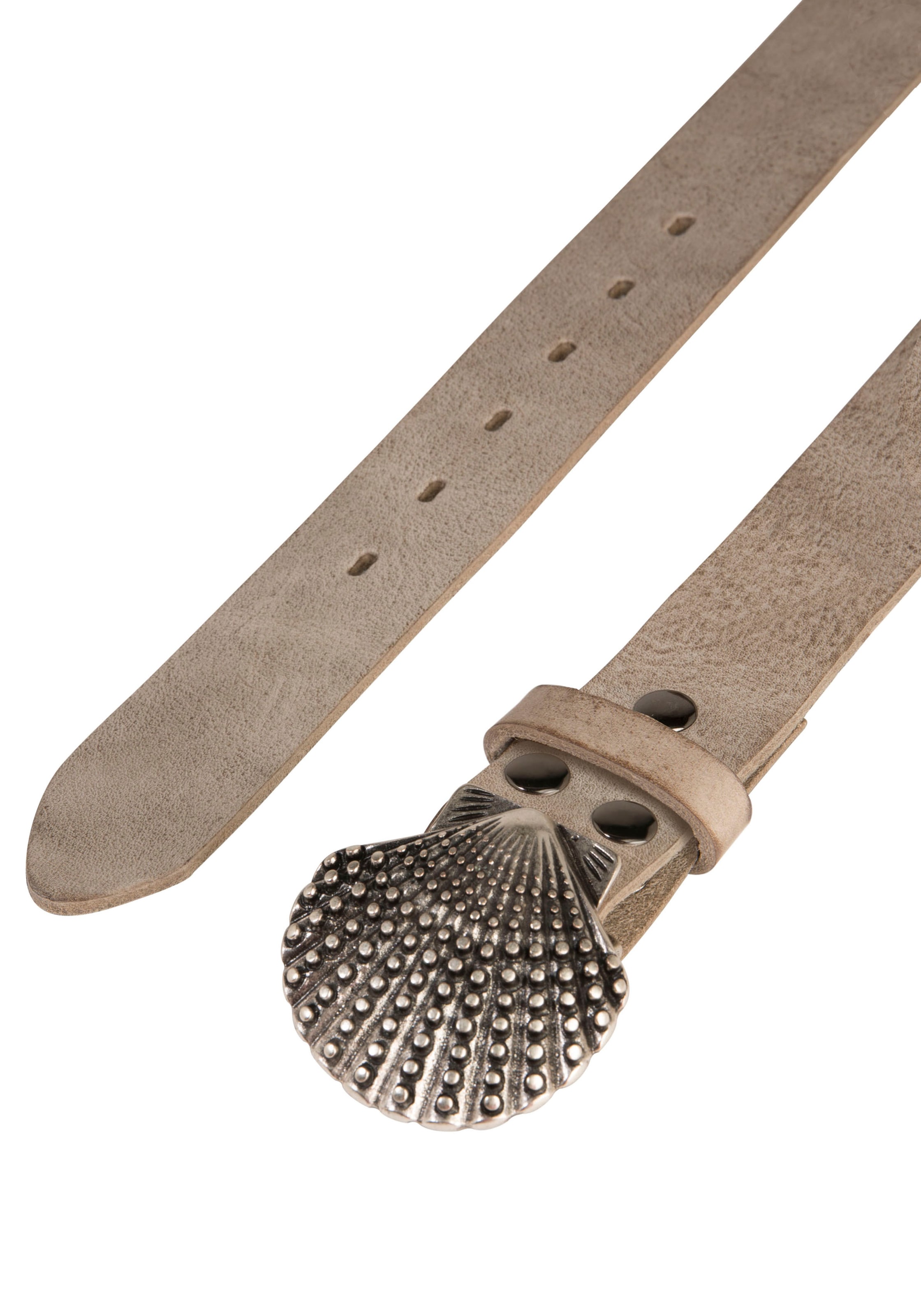Rettungsring Gürtel Ledergürtel mit austauschbarer Schließe »Muschel Nieten«