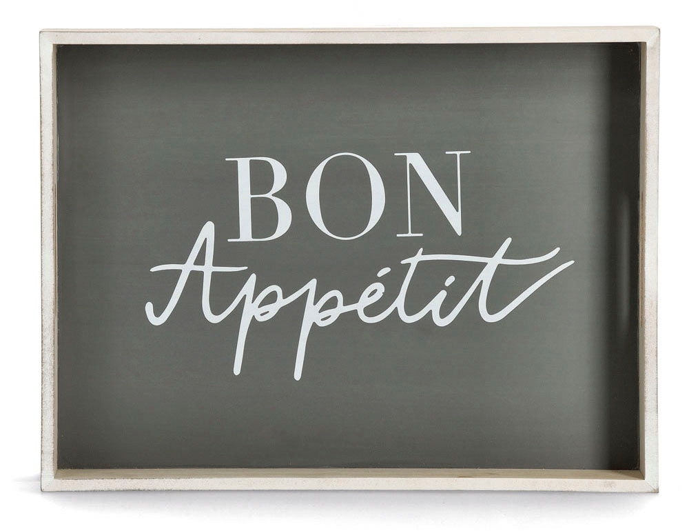 Zeller Present Tablett, (1 tlg.), mit Aufdruck ''Bon Appetit'', 2 Grifflöcher