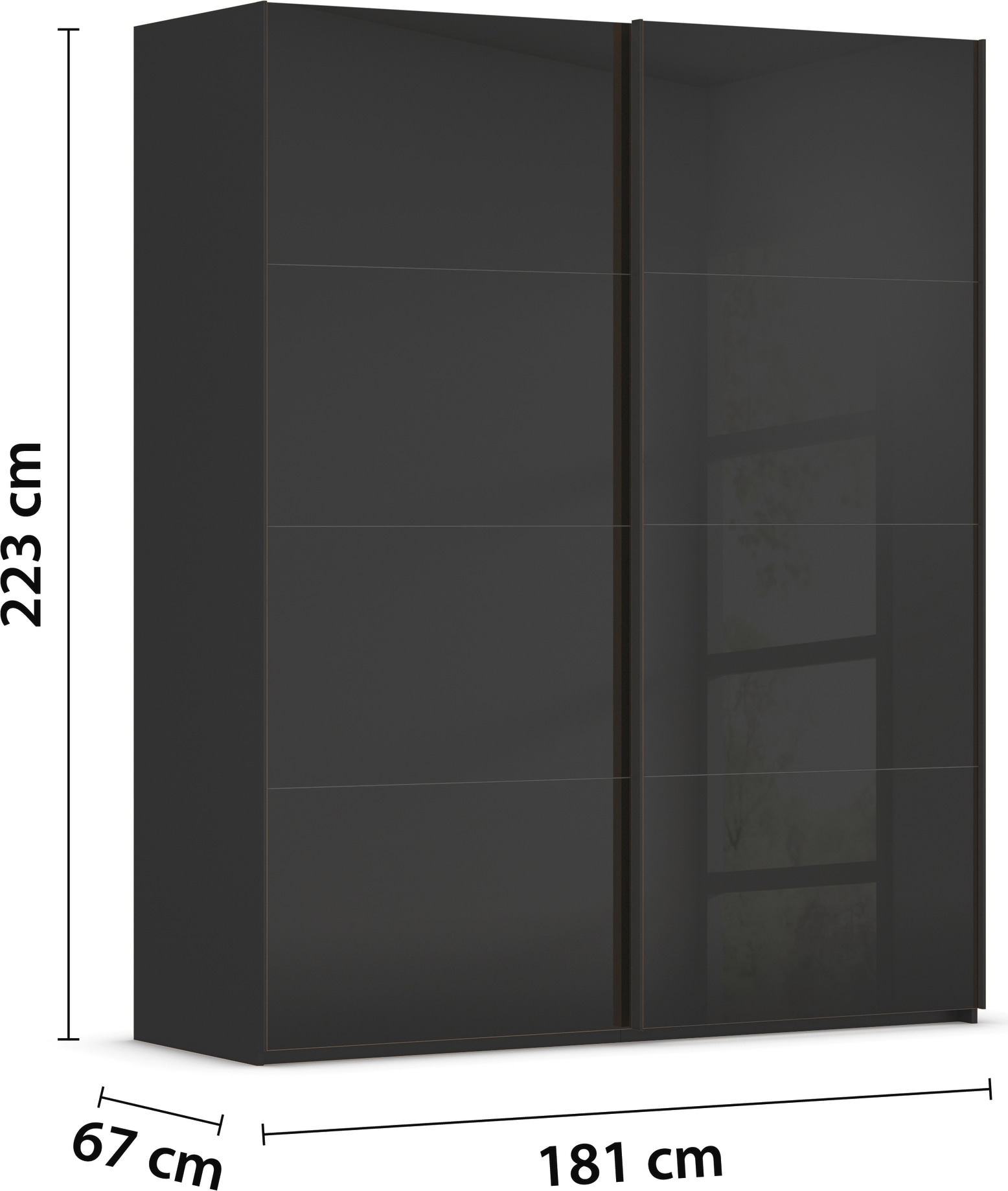 rauch Schwebetürenschrank »Kleiderschrank Schrank Garderobe Schlafzimmerschrank SCALE-FYRA« edle viergeteilte Türen mit Glas-Front viele Farben MADE IN GERMANY