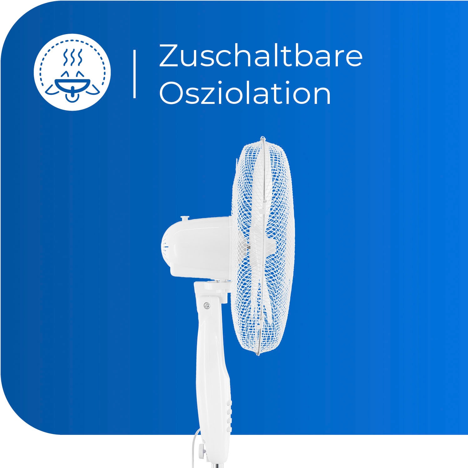 exquisit Standventilator »VS 35064 we«, Ø 40 cm, Metall, inkl Oszillation & 50 W Leistung