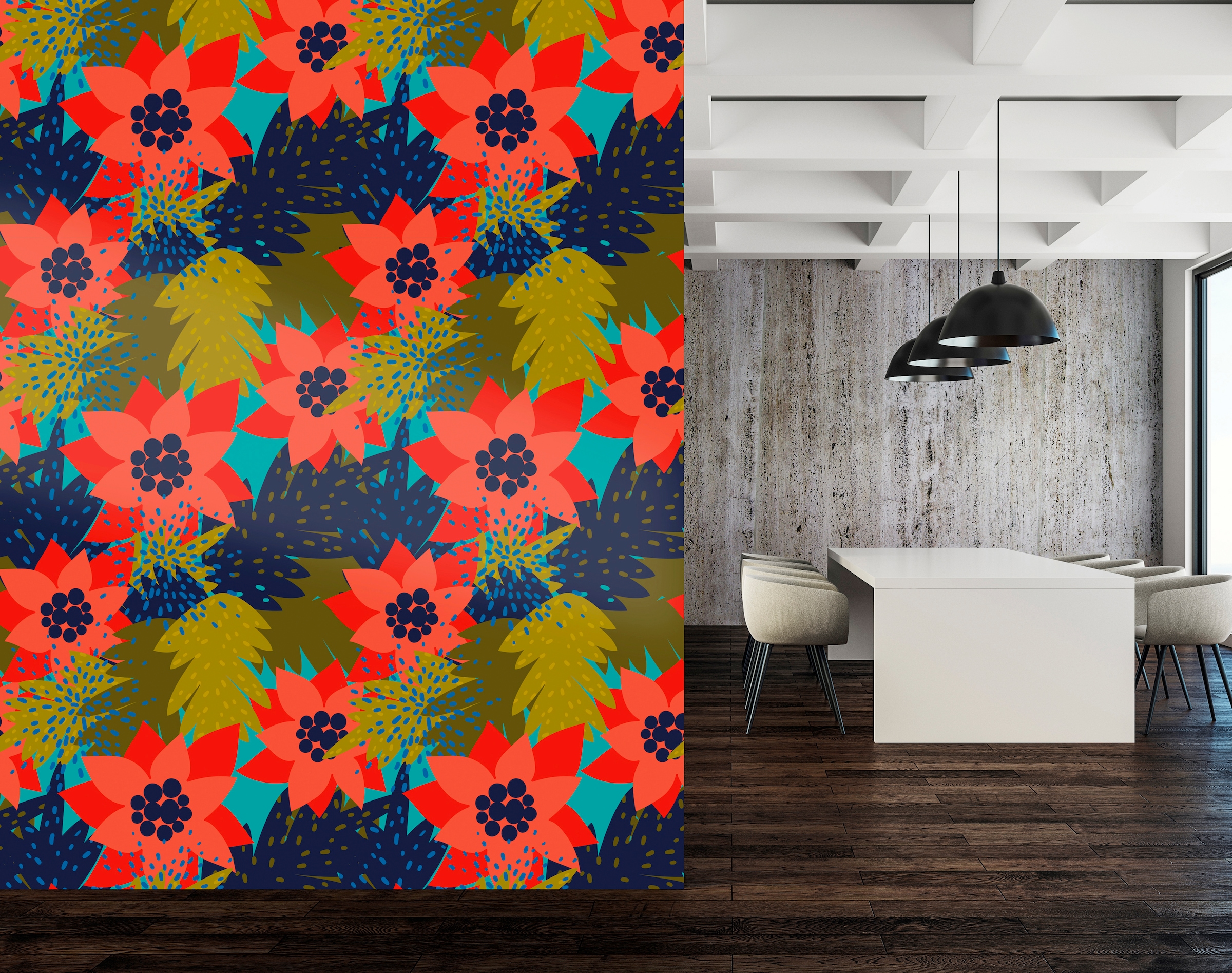 queence Vinyltapete »Philippa«, bedruckt-Motiv-botanisch-floral-gemustert-natürlich, 90x250cm, selbstklebend, kinderleichte Anbringung, Sticker