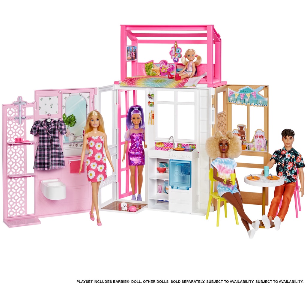 Barbie Puppenhaus »klappbar inkl. Puppe (blond) und Zubehör«