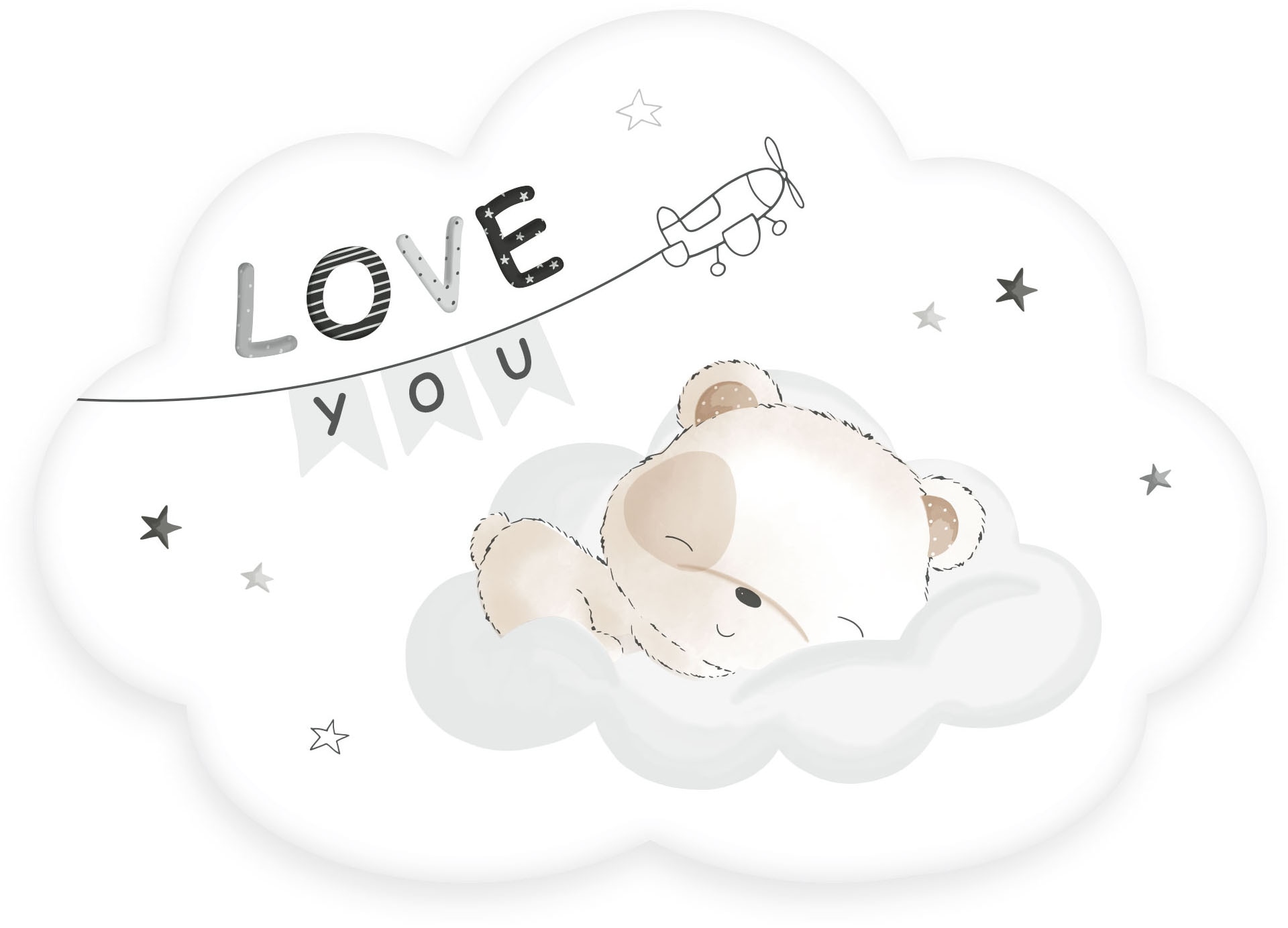 Baby Best Dekokissen »BabyBest Sleeping little bear«, hochfarbig bedruckt