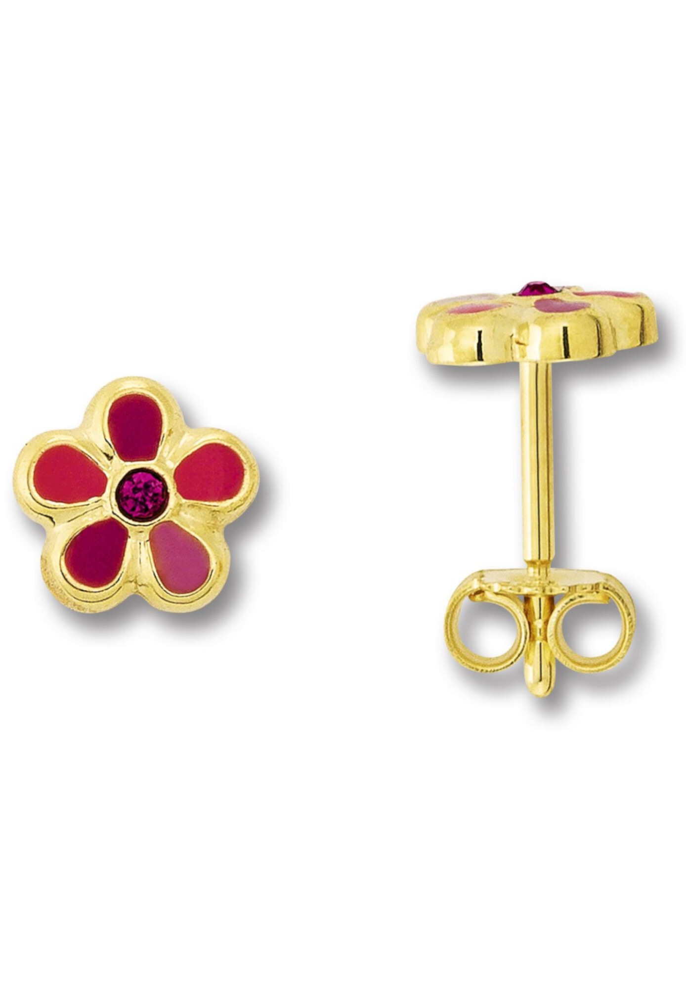 ONE ELEMENT Paar Ohrstecker »Zirkonia Blume Ohrringe  Ohrstecker aus 333 Gelbgold«