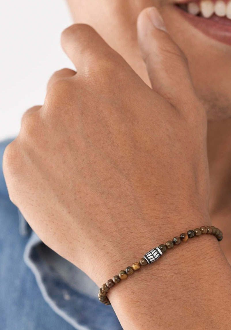 Fossil Armband »JEWELRY, JF04416793, JF04413040, JF04414040, JF04415040«, mit Hämatit, Tigerauge, Sodalith oder Malachit