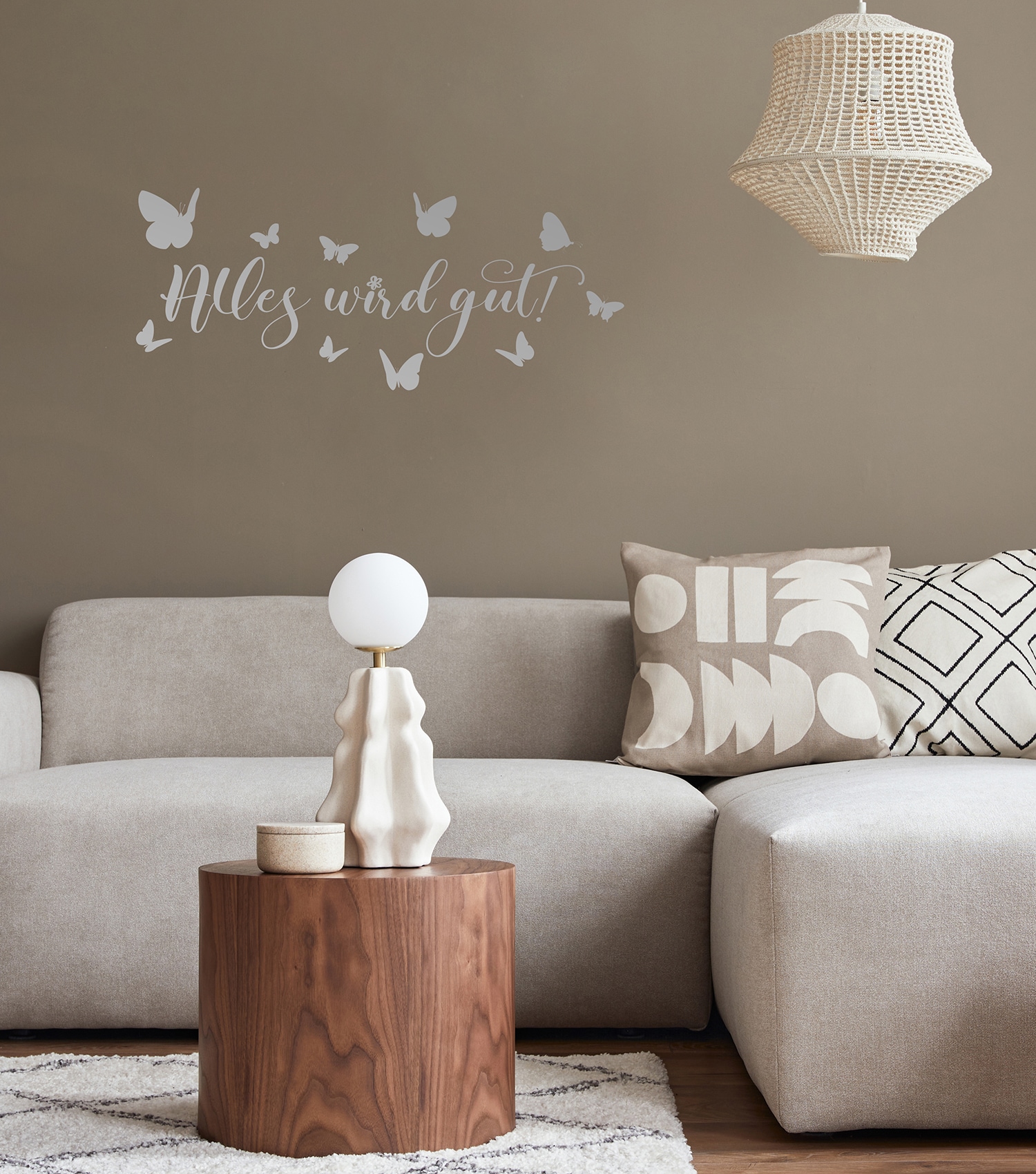 Home affaire Wandtattoo »Alles wird gut - Schmetterlinge«, (1 St.), Wandaufkleber, selbstklebend, rückstandslos abziehbar