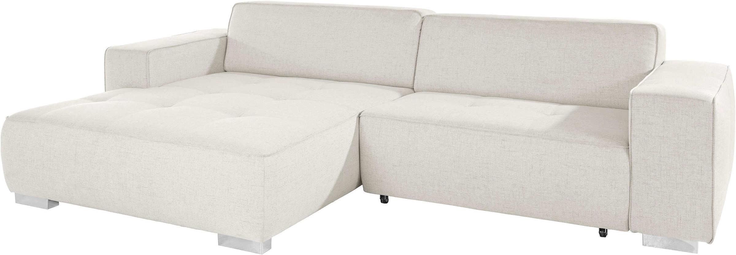 INOSIGN Ecksofa »Sapporo L-Form«, wahlweise Bettfunktion oder Sitztiefenverstellung, Federkern