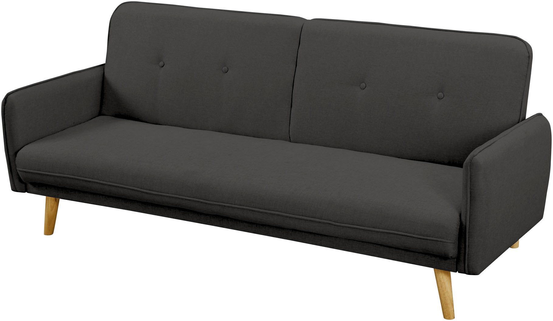SalesFever Schlafsofa »Linköping, 3-Stizer, Sofa«, mit Knopfheftung im Rücken und Schlaffunktion, Breite 188 cm
