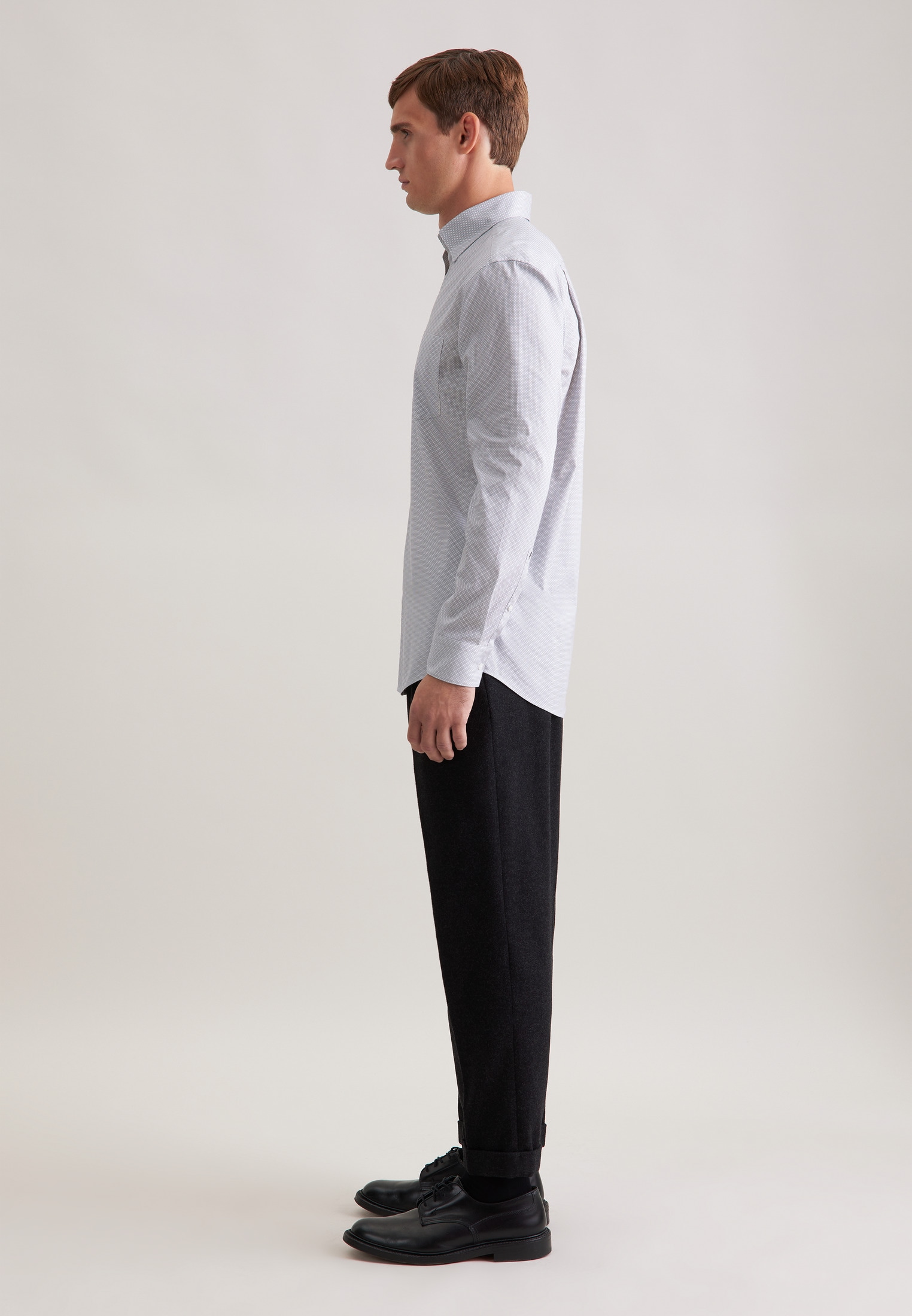 seidensticker Businesshemd »Schwarze Rose« Regular 1/1 Covered-Button-Down-Kragen Druck