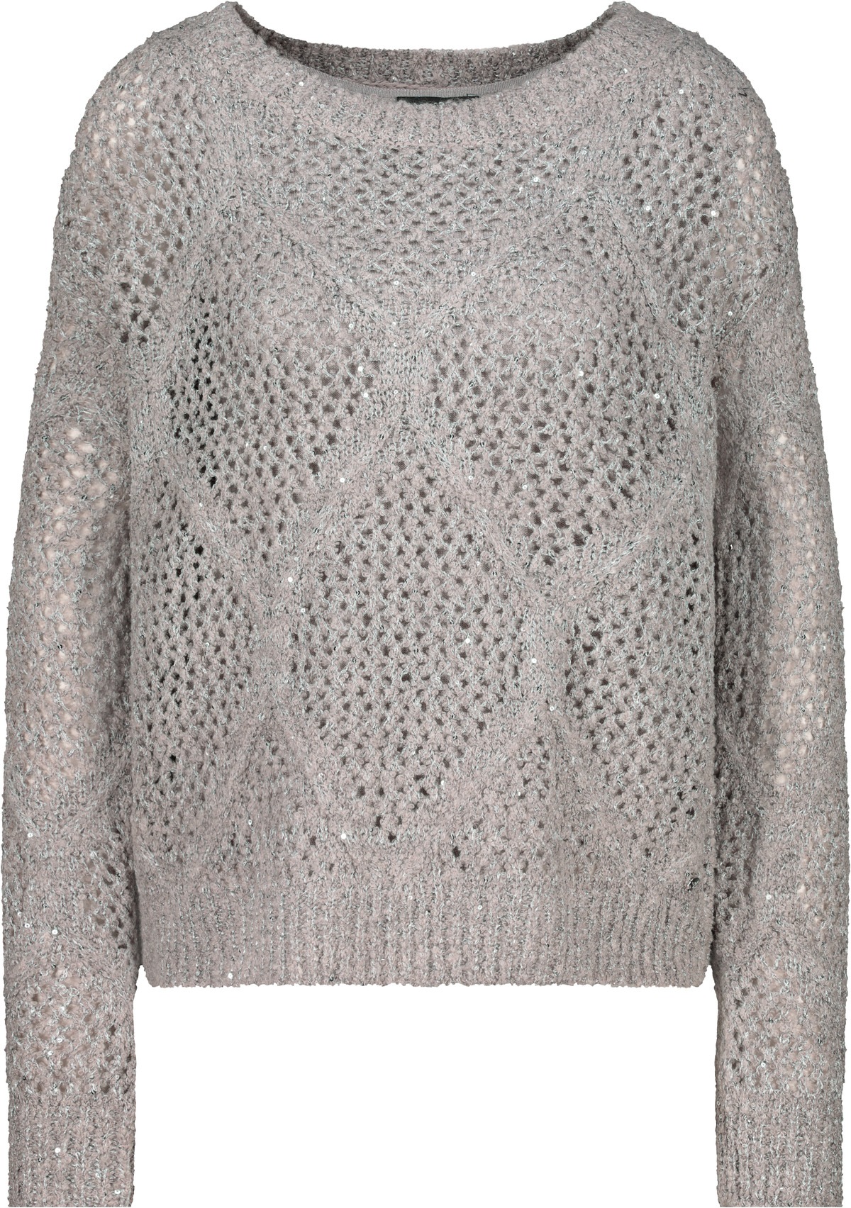 Monari Strickpullover »Pullover Ajour Paillette«, Mit Rundhalsausschnitt