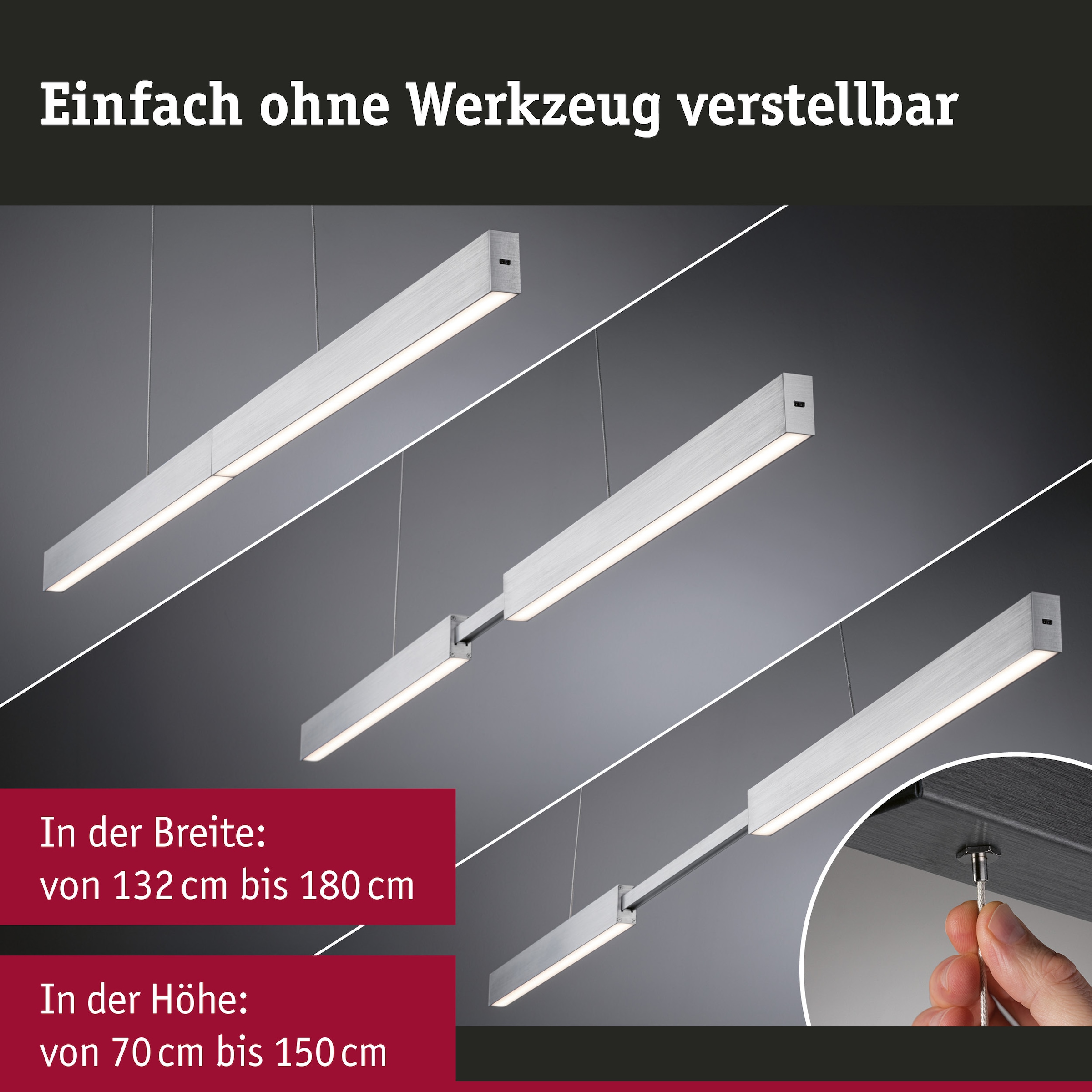 Paulmann LED Pendelleuchte »LED Pendelleuchte Aptare dimmbar« 1 Stk. Warmweiß Memoryfunktion