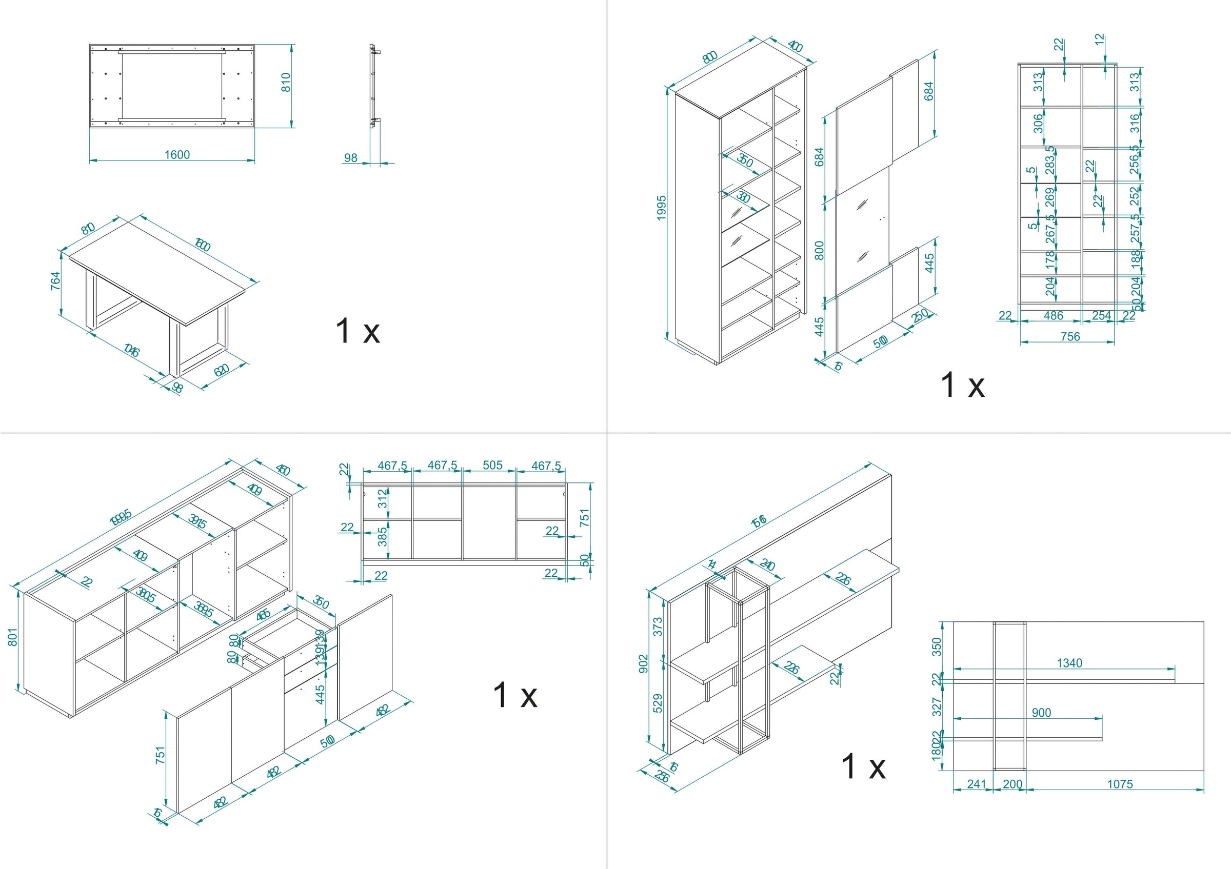 INOSIGN Esszimmer-Set »LARGO«, (Set, 4 St.)