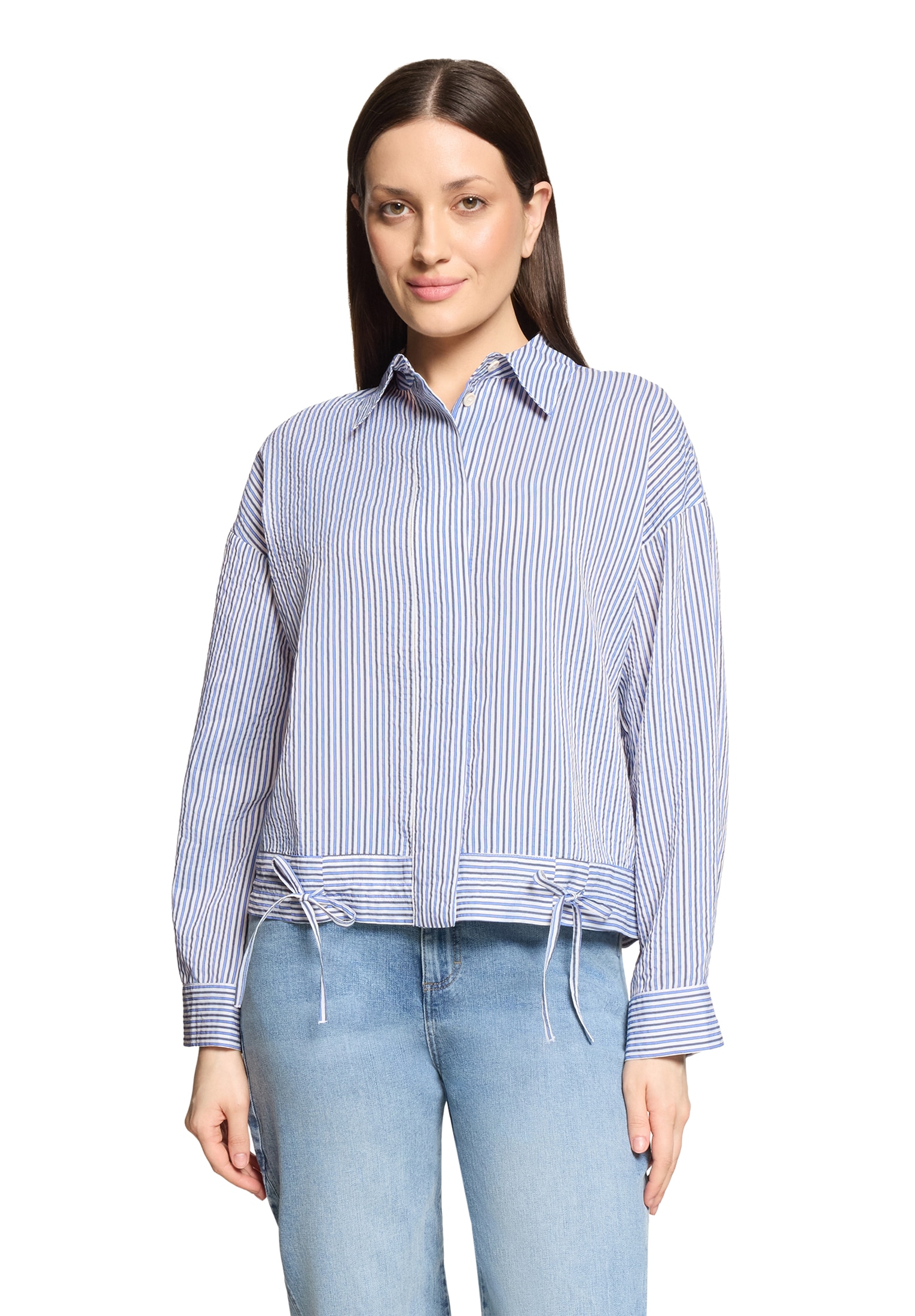 Cartoon Klassische Bluse »Streifenbluse mit Raffung«