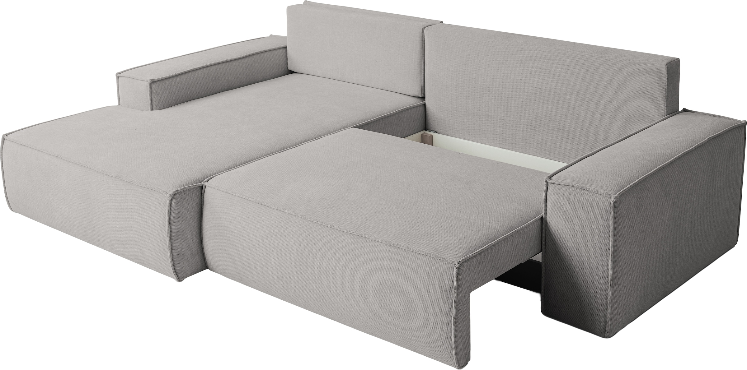WERK2 Ecksofa »Treviso mit Bett und Bettfunktion, viel Platz, Strukturbezug, bequem« Struktur HOLMS, L-Form, Schlaffunktion, Bettkasten