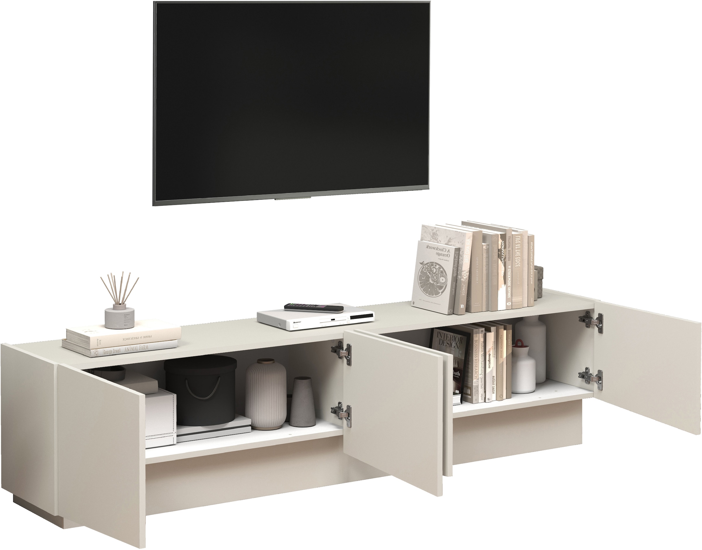 INOSIGN Lowboard »VELA, Lowboard, Breite 180 cm, Design mit schrägen Türen« 1 Stk. tlg. Made in Italy, Maße-B/T/H: 180x35x45, Lowboard, TV-Board, TV-Kommode