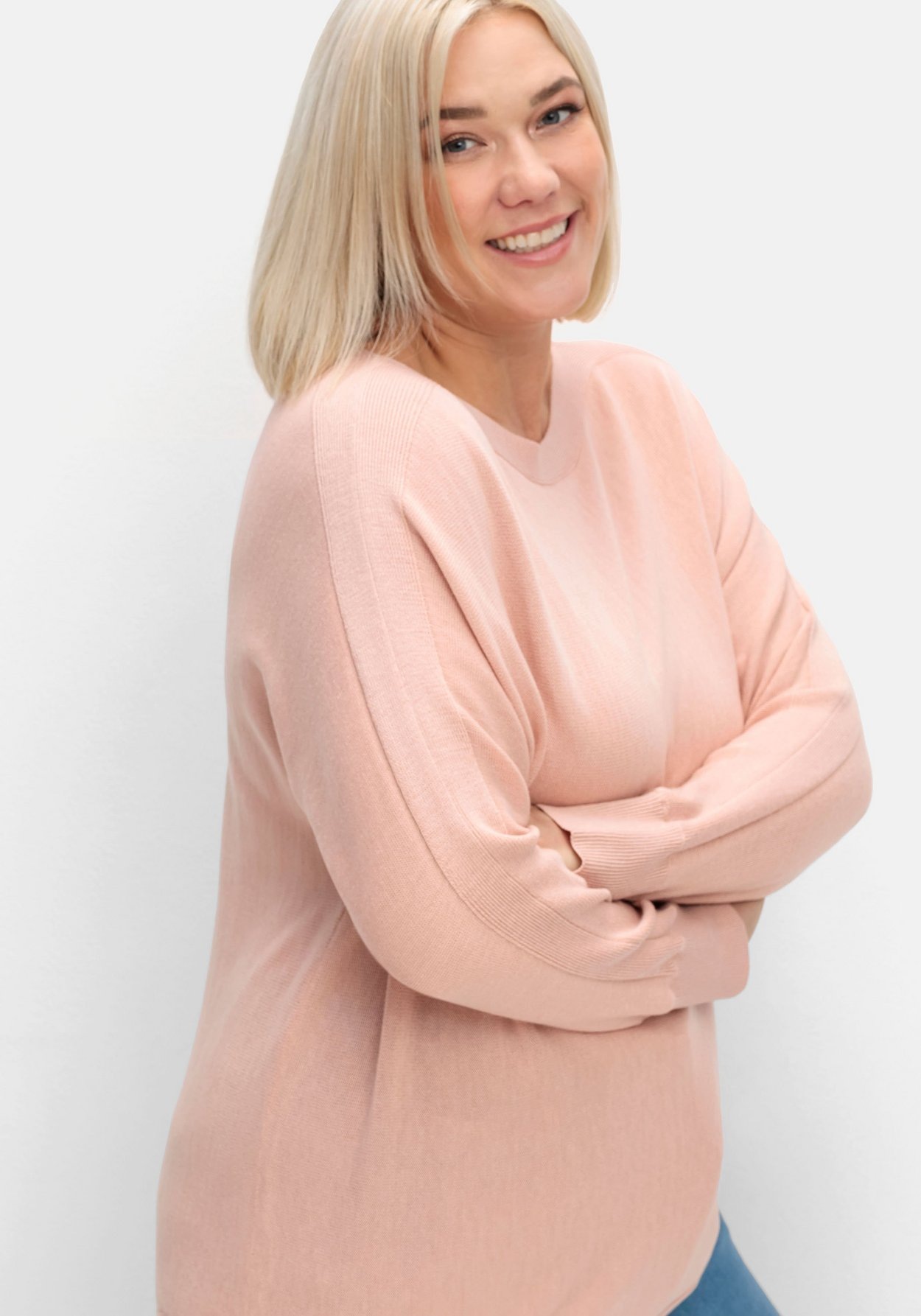 Sheego Strickpullover »Pullover mit U-Boot-Ausschnitt«