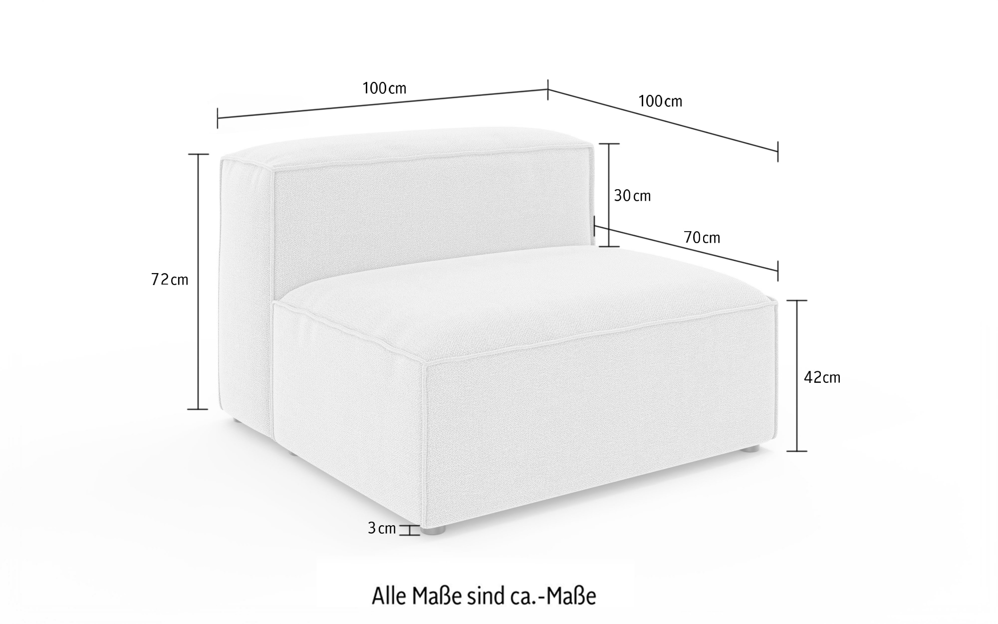 INOSIGN Sessel »HAILY Sofa-Mittelelement, Maße B/T/H: 100/100/72 cm«, als Modul oder separat verwendbar, für individuelle Zusammenstellung