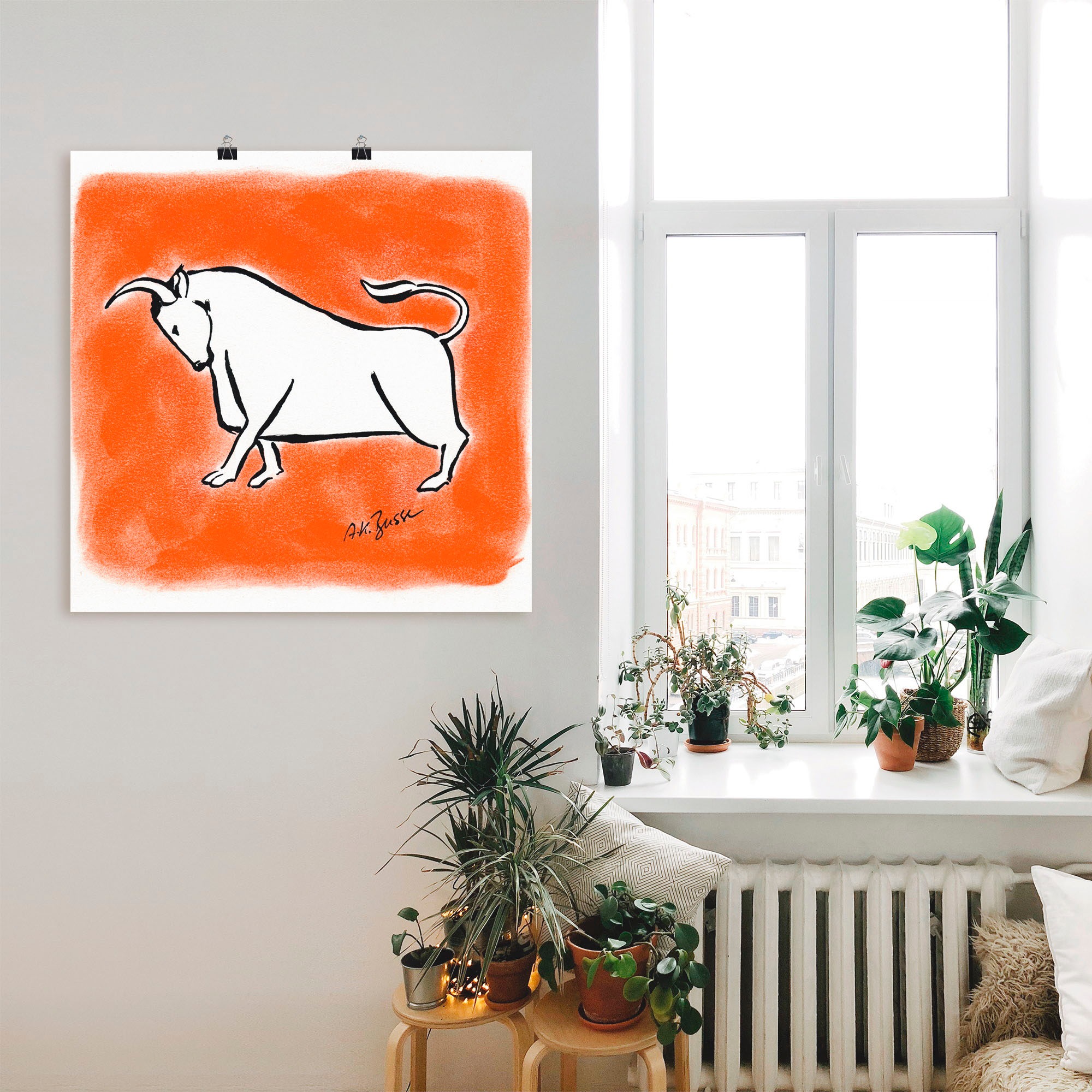 Artland Wandbild »Serie Sternzeichen Stier«, Sternzeichen, (1 St.), als Leinwandbild, Wandaufkleber oder Poster in versch. Größen